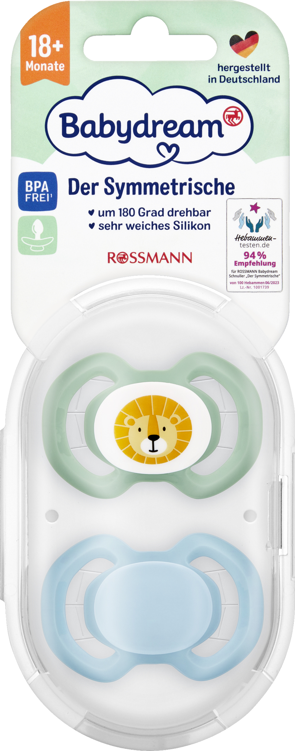 Babydream Sut, symmetrisk, løve og blå, 18+ måneder