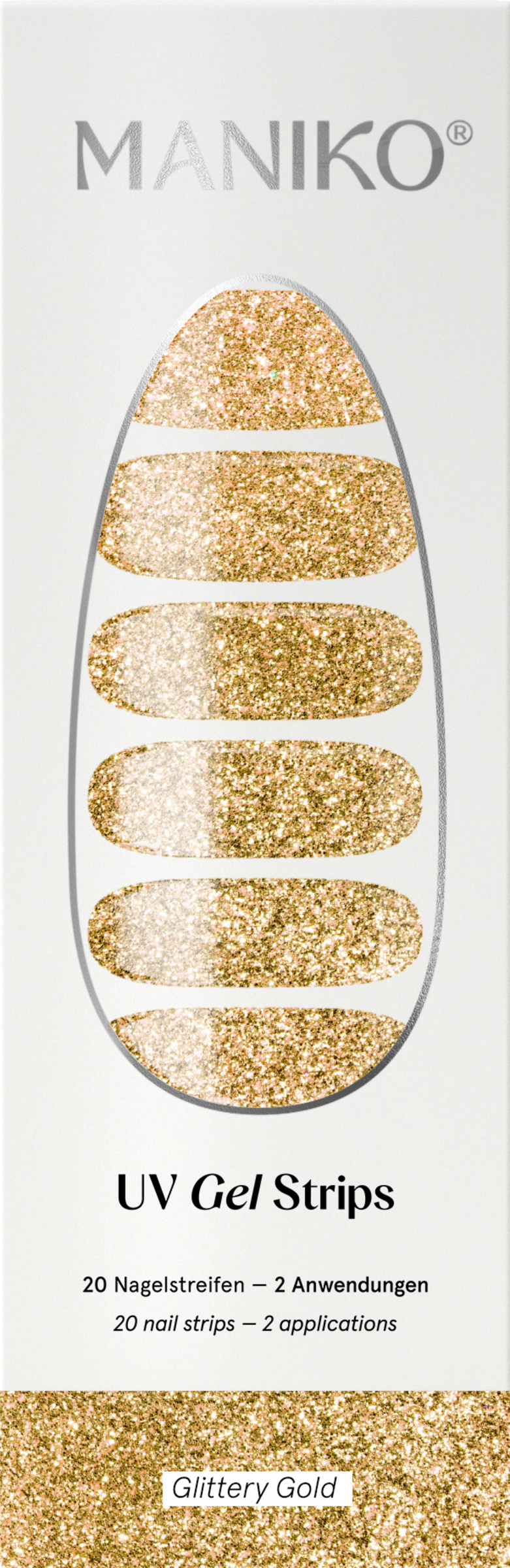 MANIKO UV Gel Strip Glittery Gold
