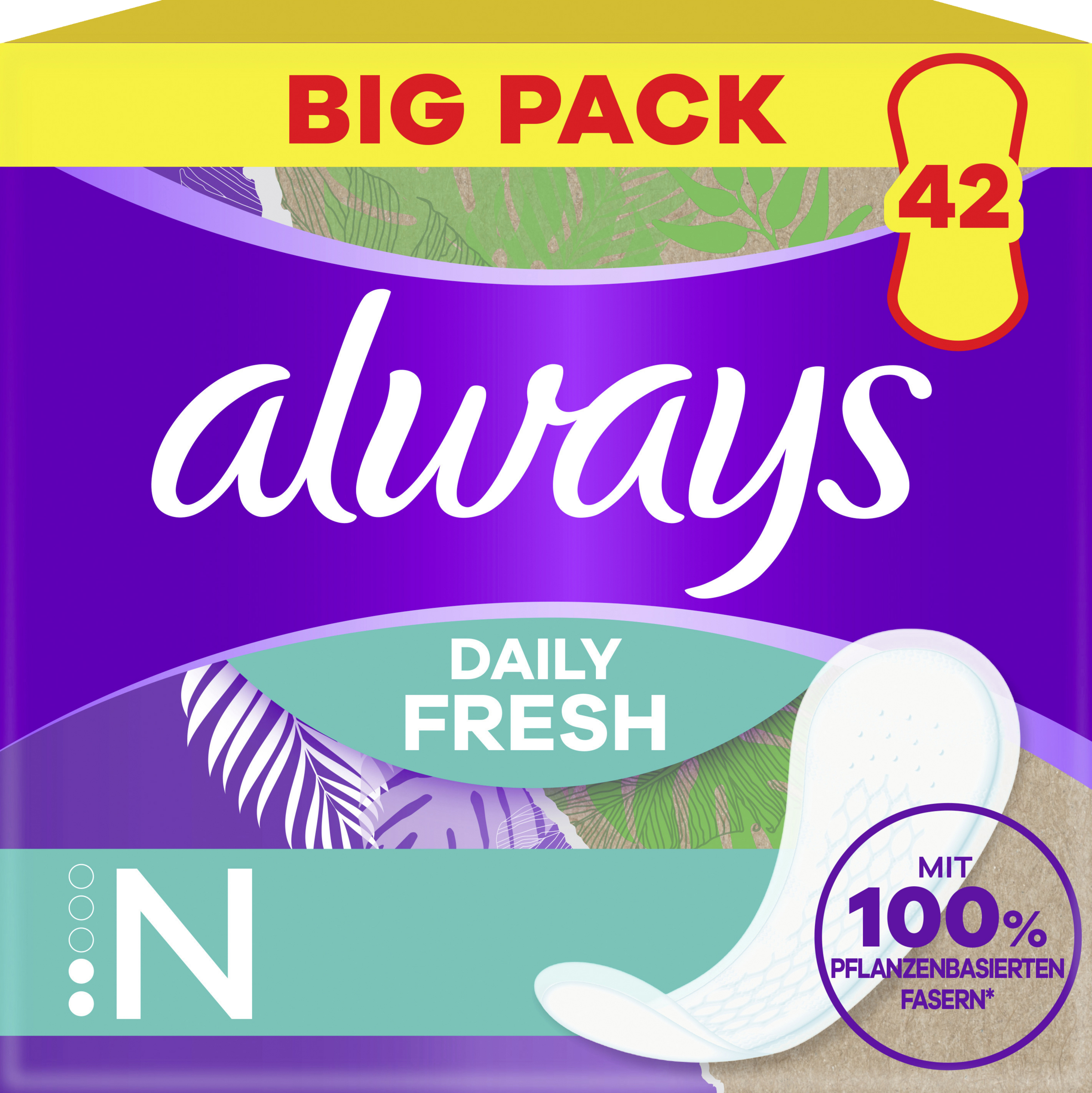 Always Daily Fresh trusseindlæg, plantebaseret, normal, storpakke