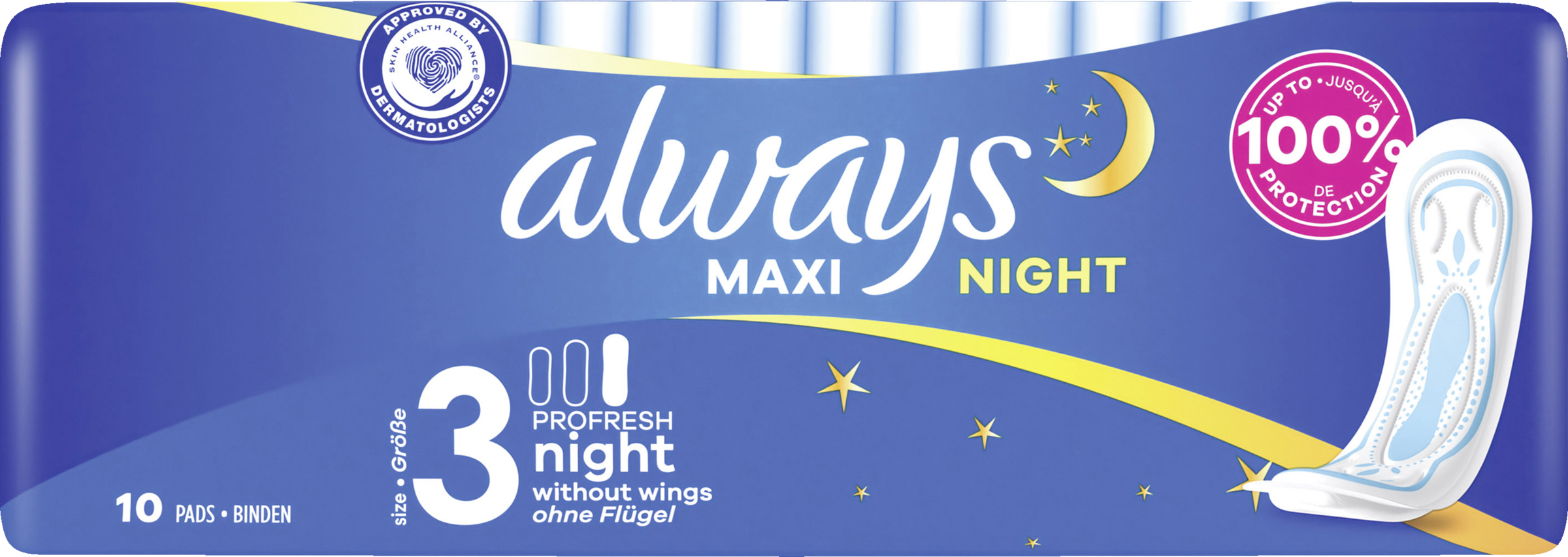 Always maxi night PROFRESH night hygiejnebind uden vinger