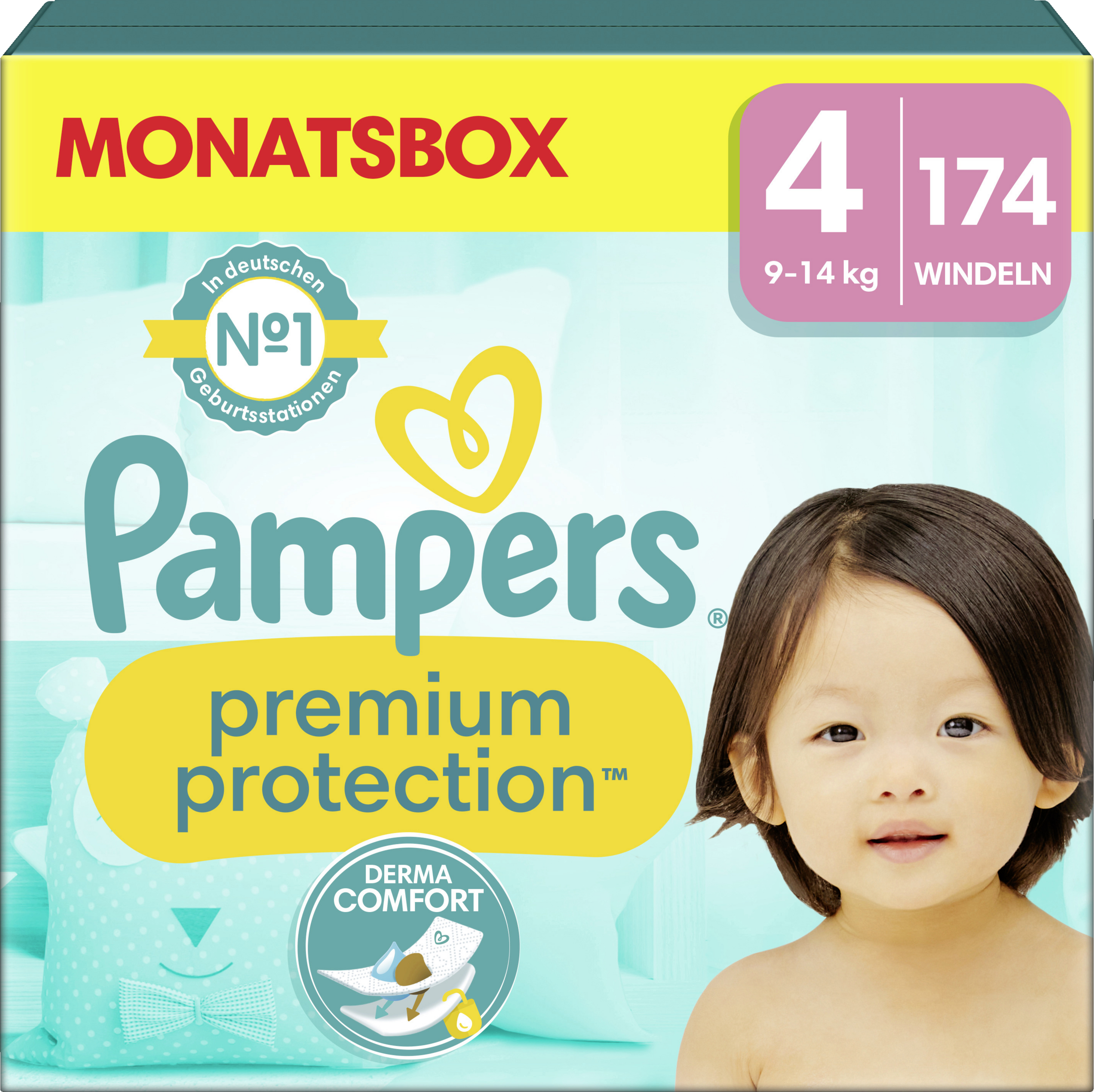 Pampers Premium Protection bleer str. 4 (9-14 kg) månedsboks