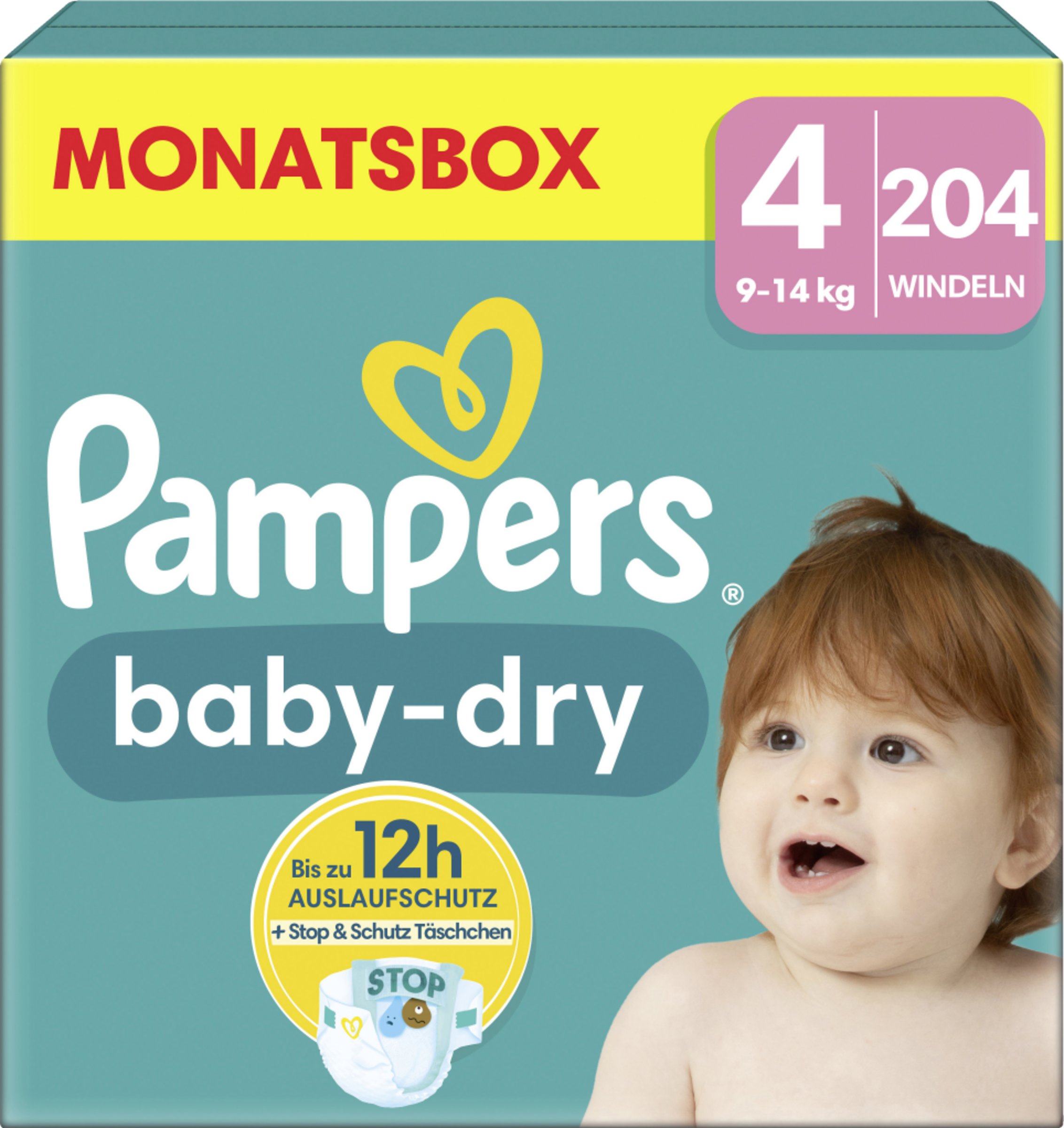 Pampers Baby Dry bleer str. 4 (9-14 kg) månedsboks