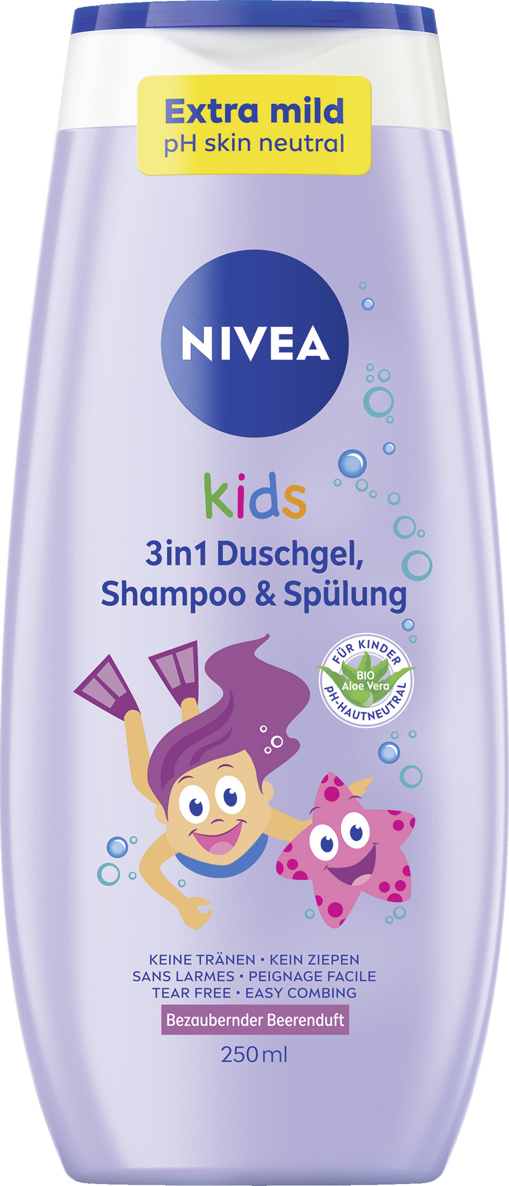 NIVEA KIDS Fortryllende bærduft 3-i-1 bodyshampoo og balsam