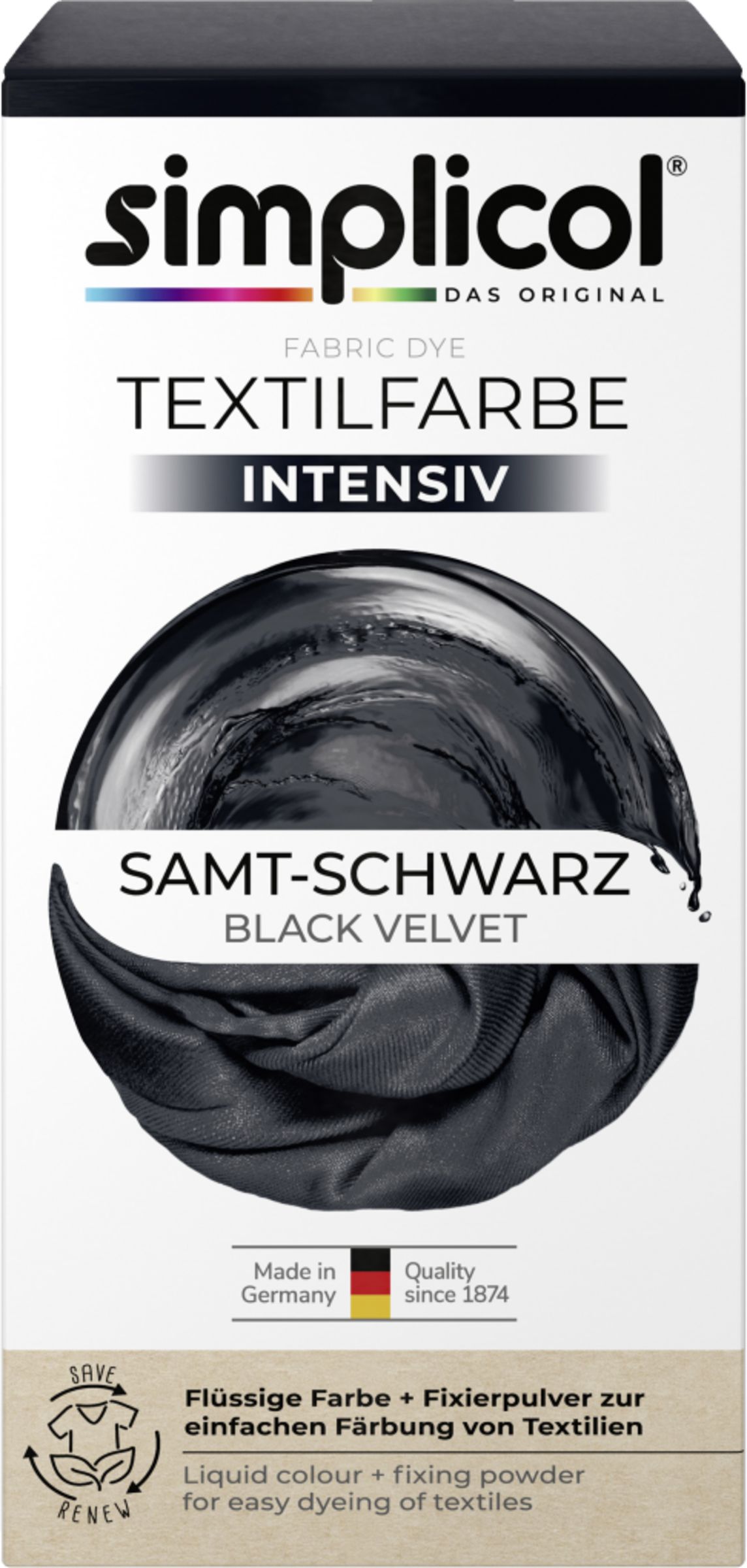 simplicol Tekstilfarve intens fløjlssort
