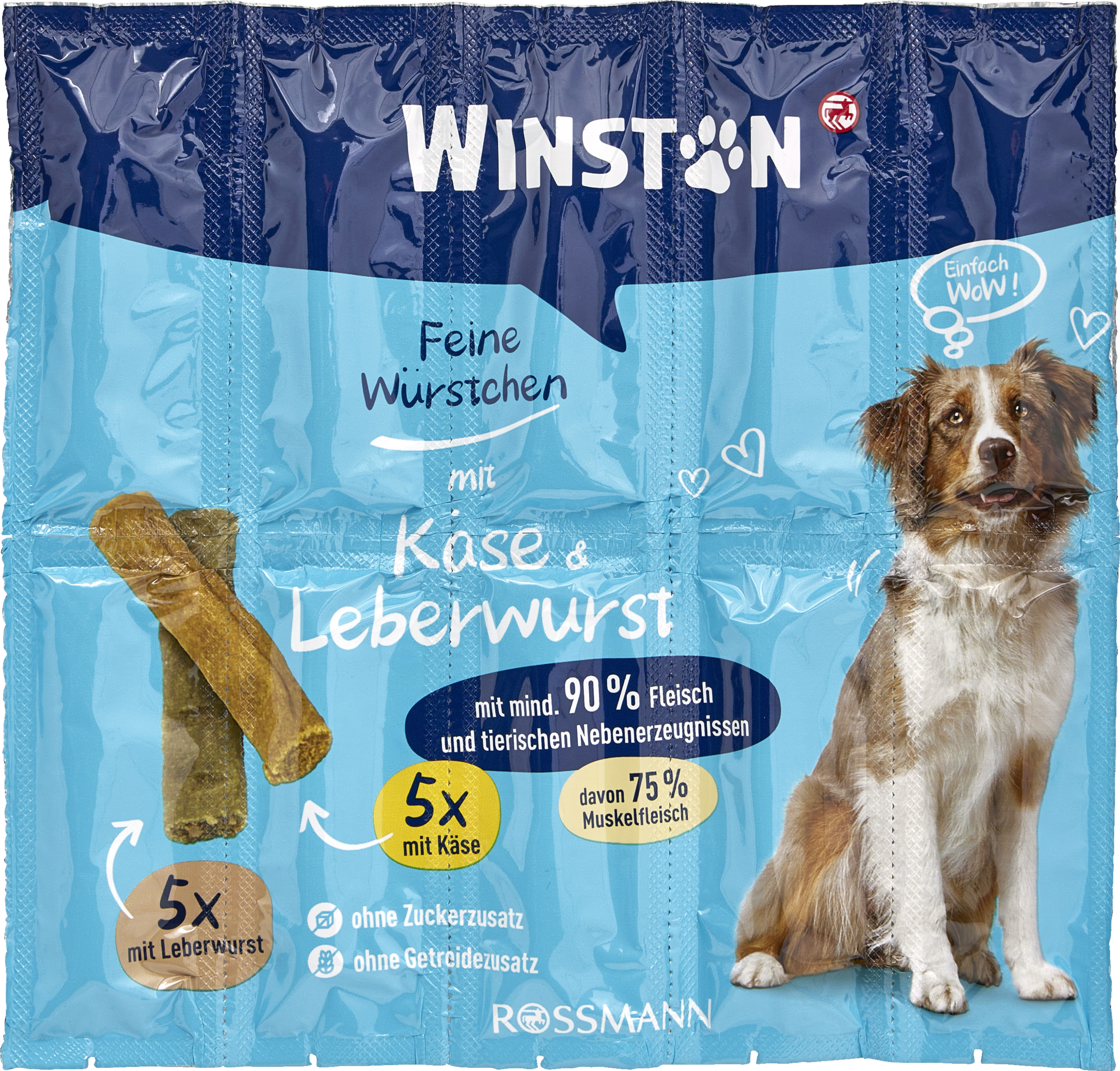Winston Feine Würstchen, 5 x med ost, 5 x med leverpølse
