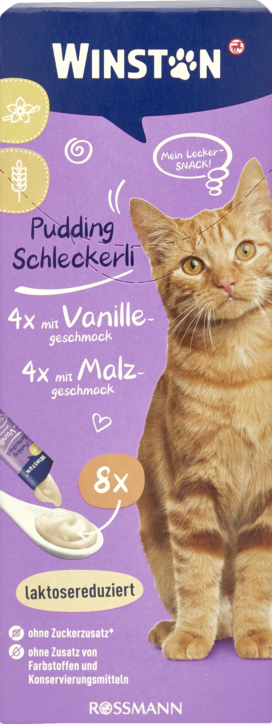 Winston Budding-snacks 4 x budding med vaniljesmag, 4 x budding med maltsmag