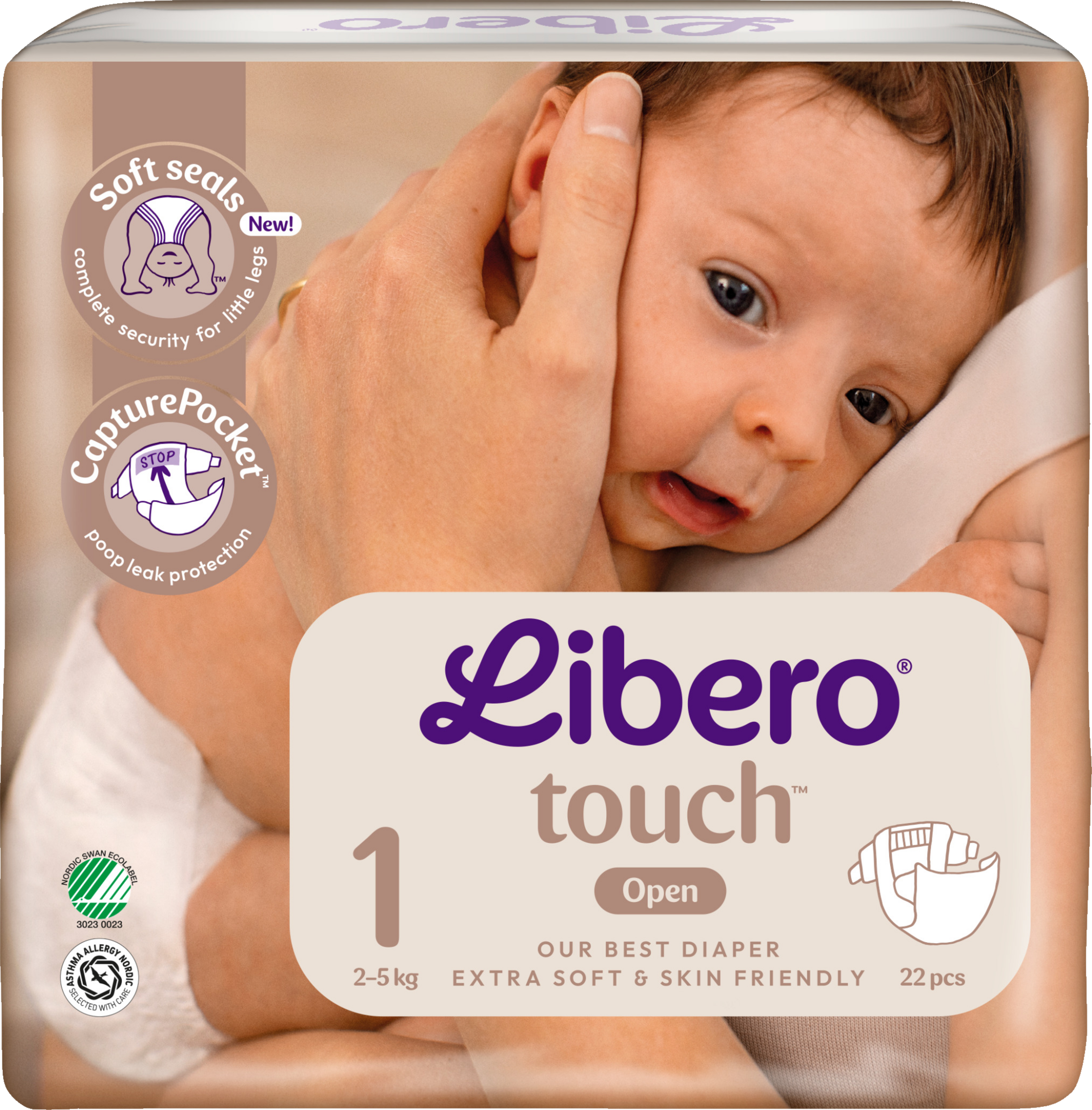 Libero Touch bleer str. 1, 22 stk., 2-5 kg
