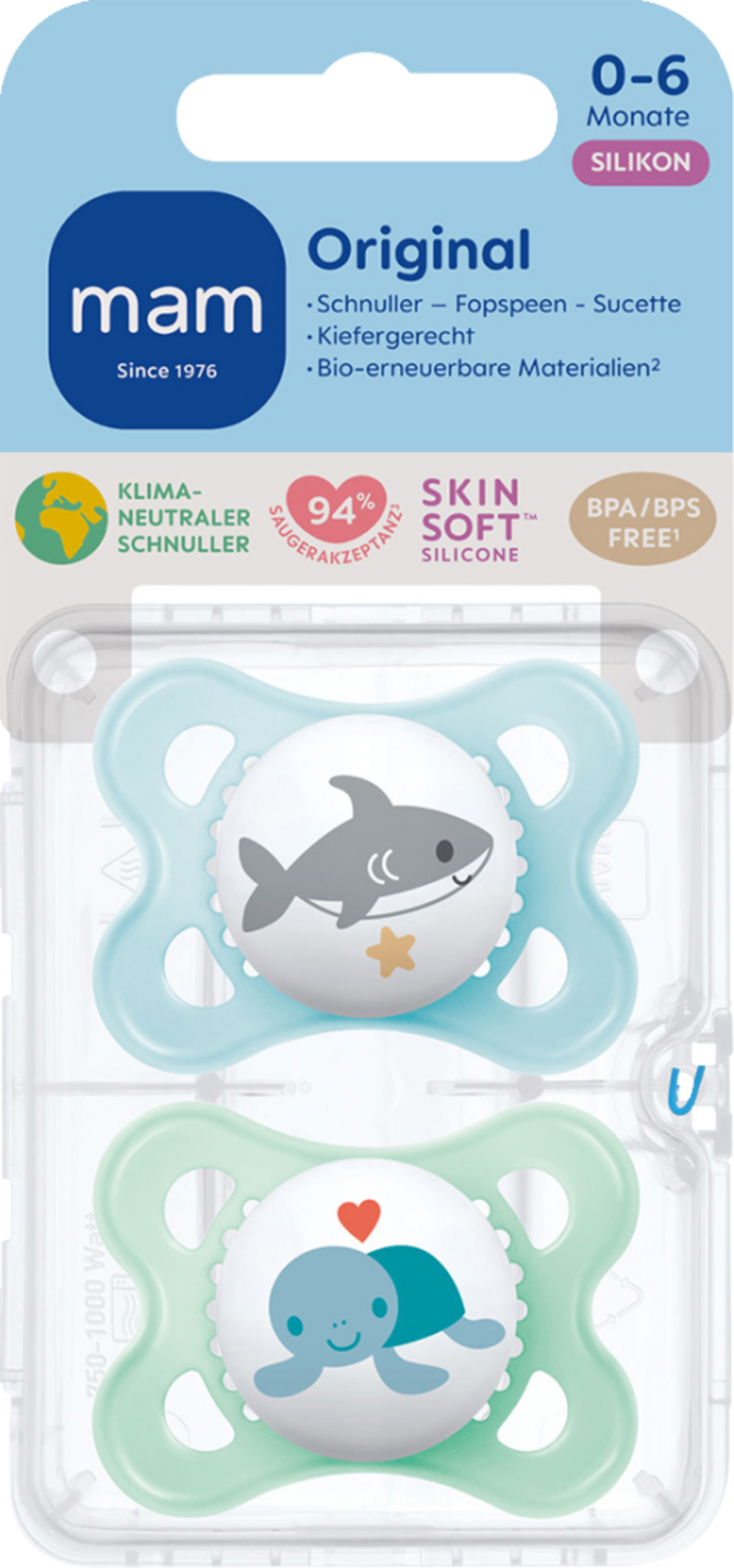 MAM Orginal silikonesut 0-6 blue