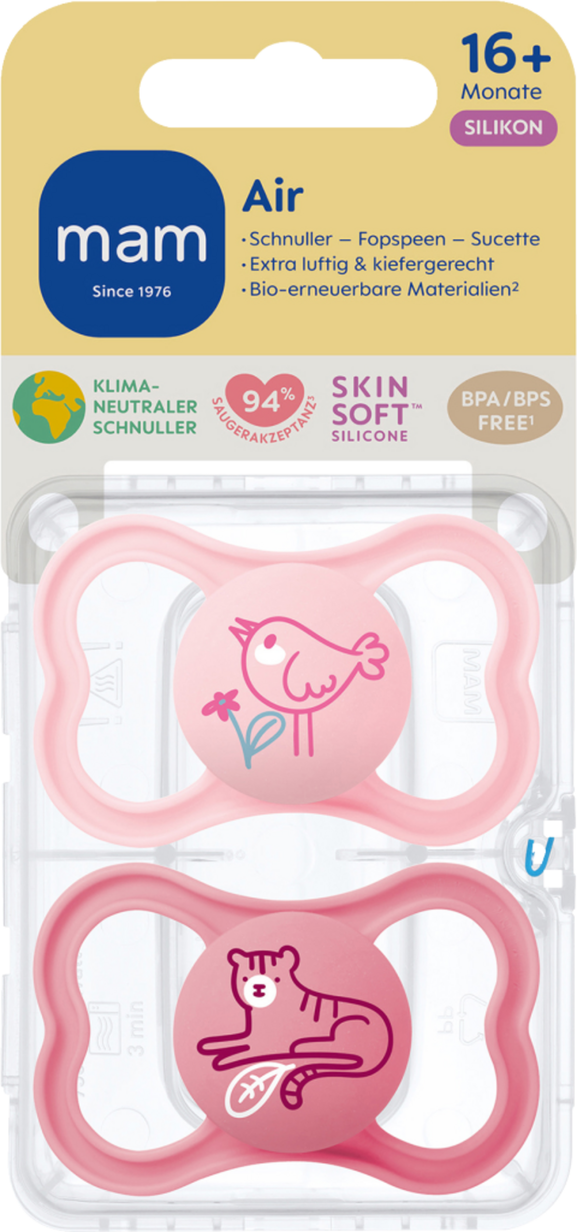 MAM Air silikonesut 16+ rose