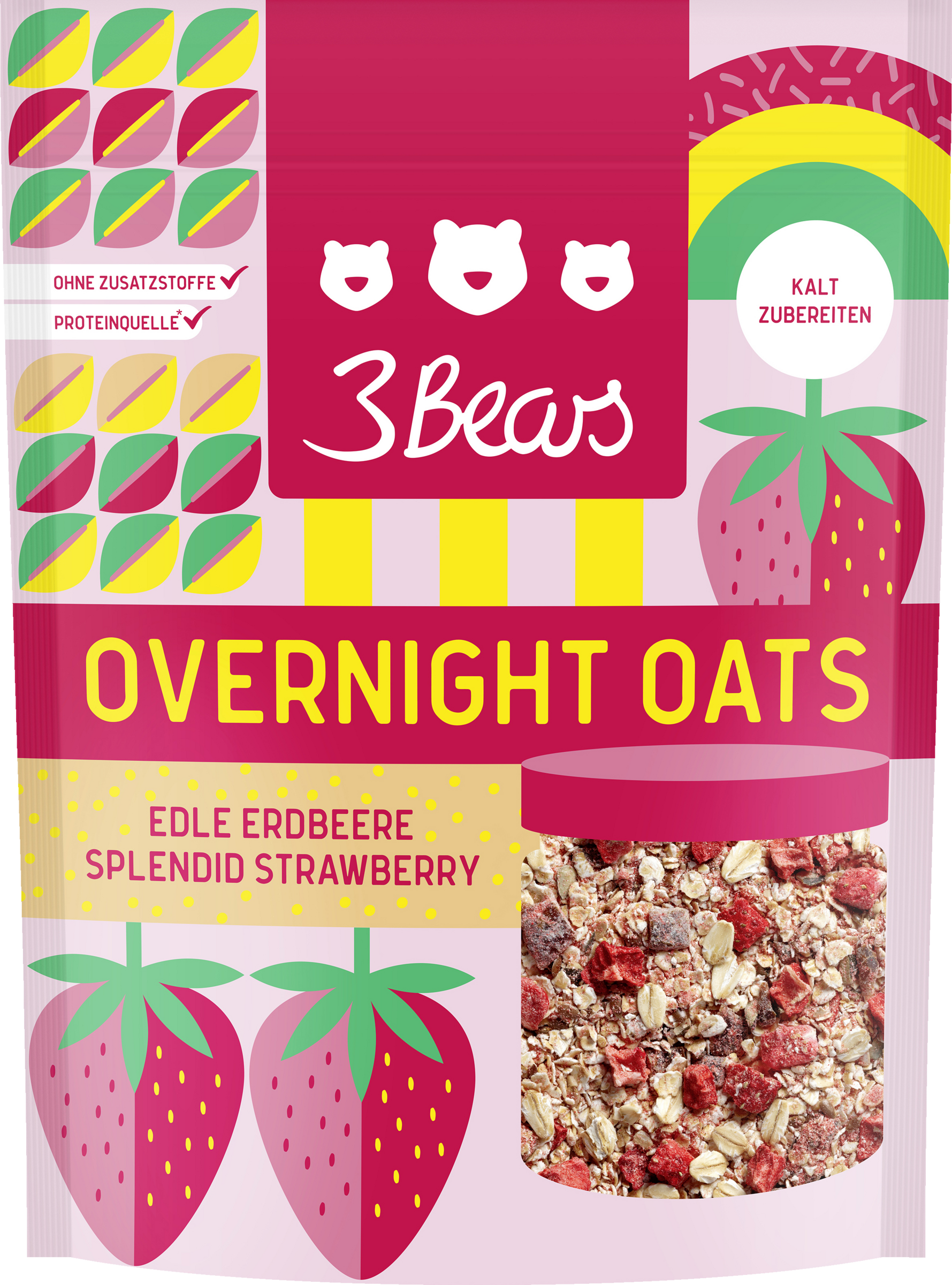 3Bears Overnight Oats ædle jordbær