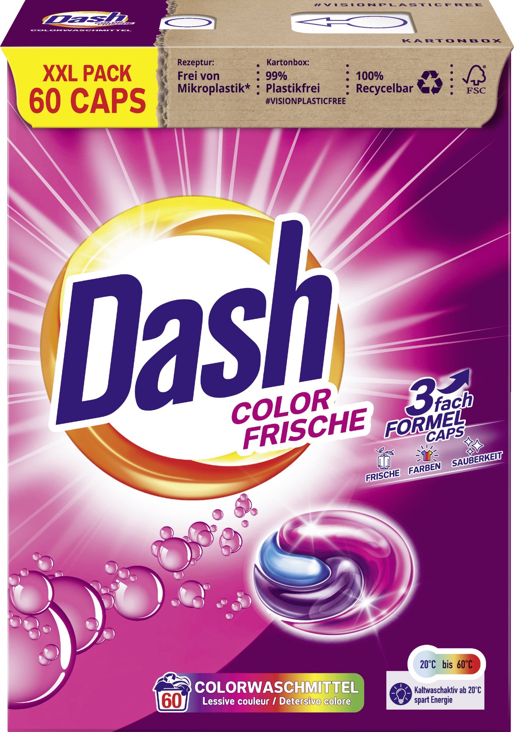 Dash Color Frische farvevaskemiddel 3in1 CAPS 60 vaske