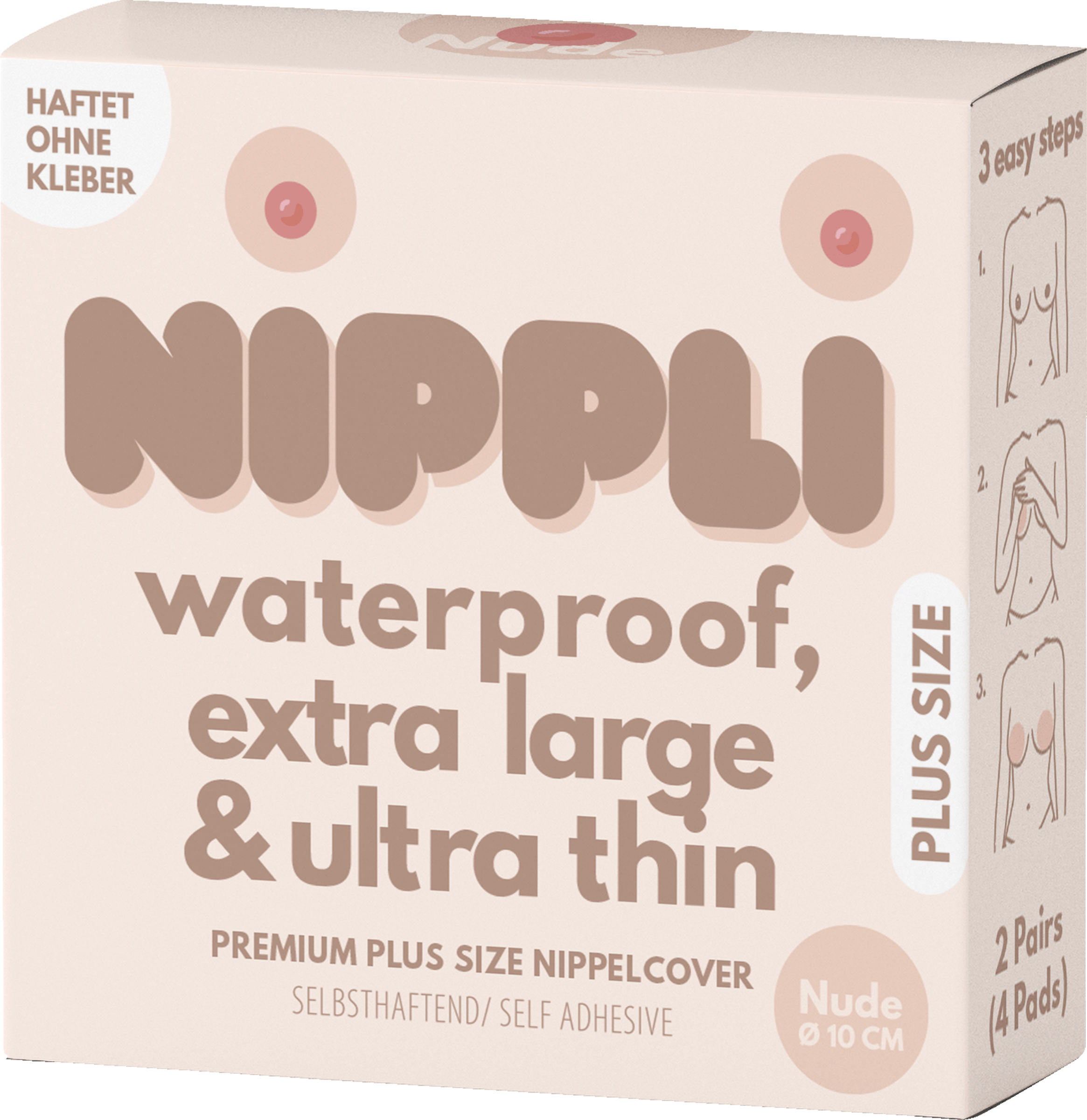 Nippli Plus Size Nude selvklæbende brysttape