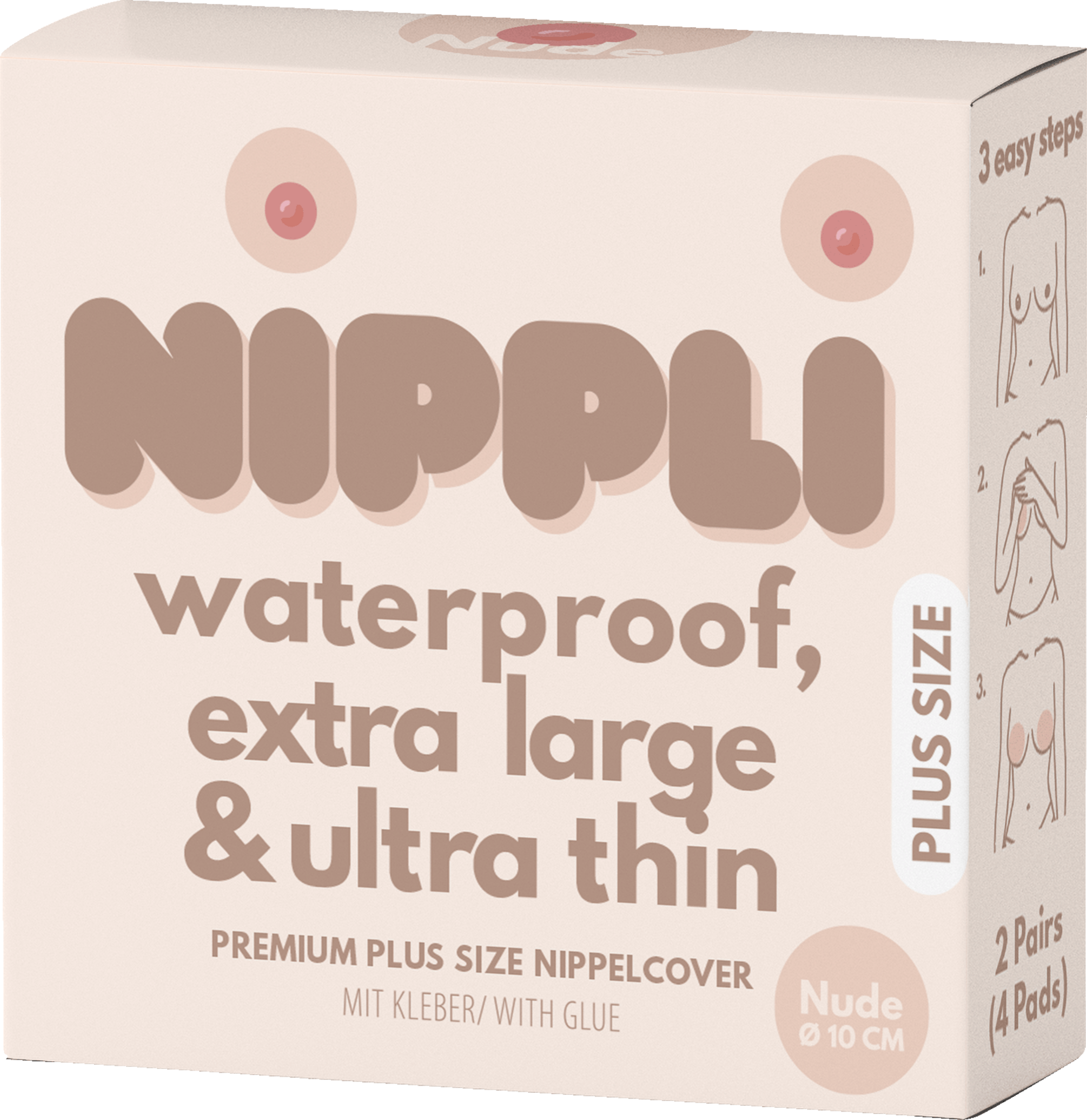 Nippli Plus Size Nude brysttape med lim