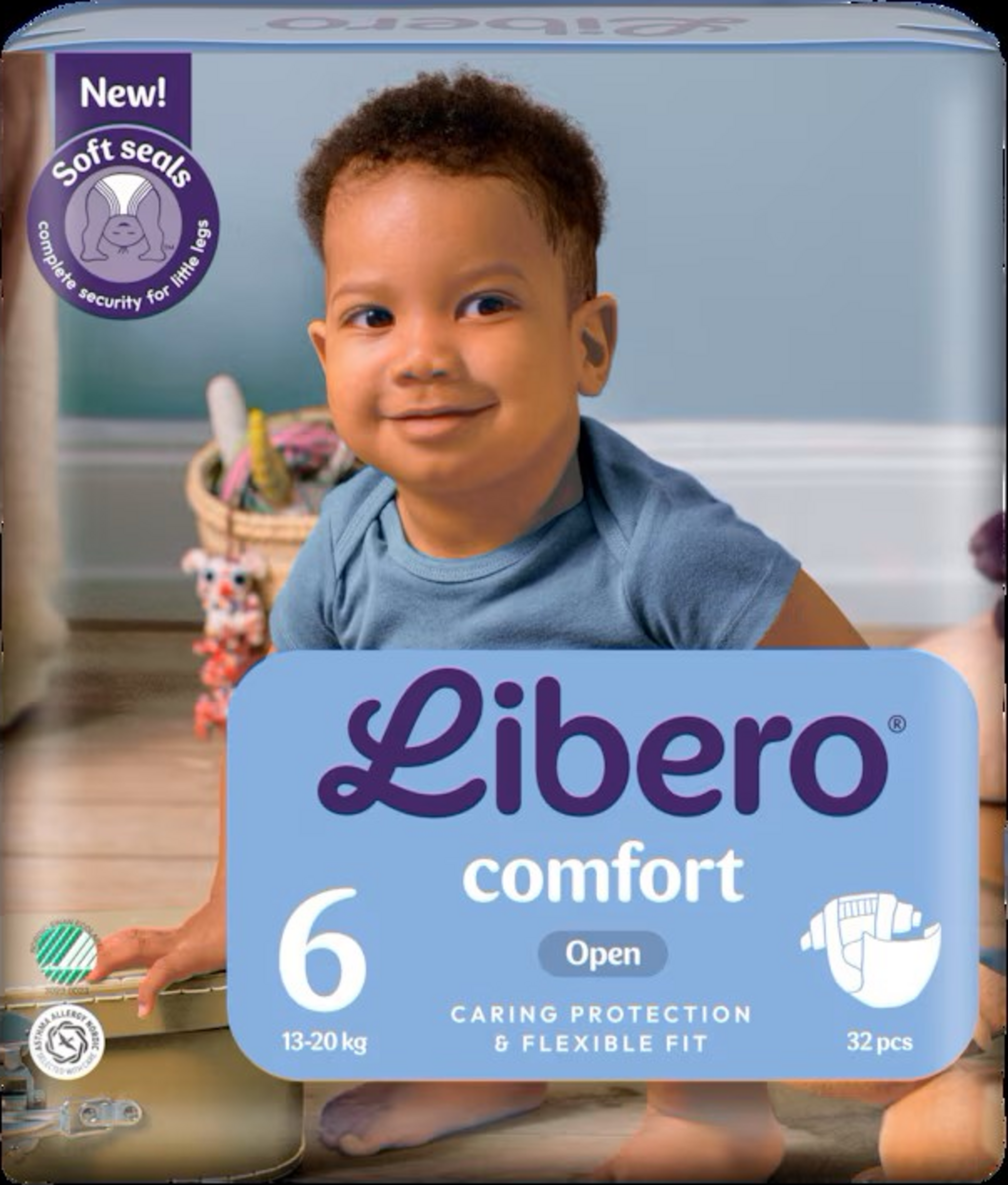 Libero Comfort åben ble str. 6, 32 stk., 13-20 kg