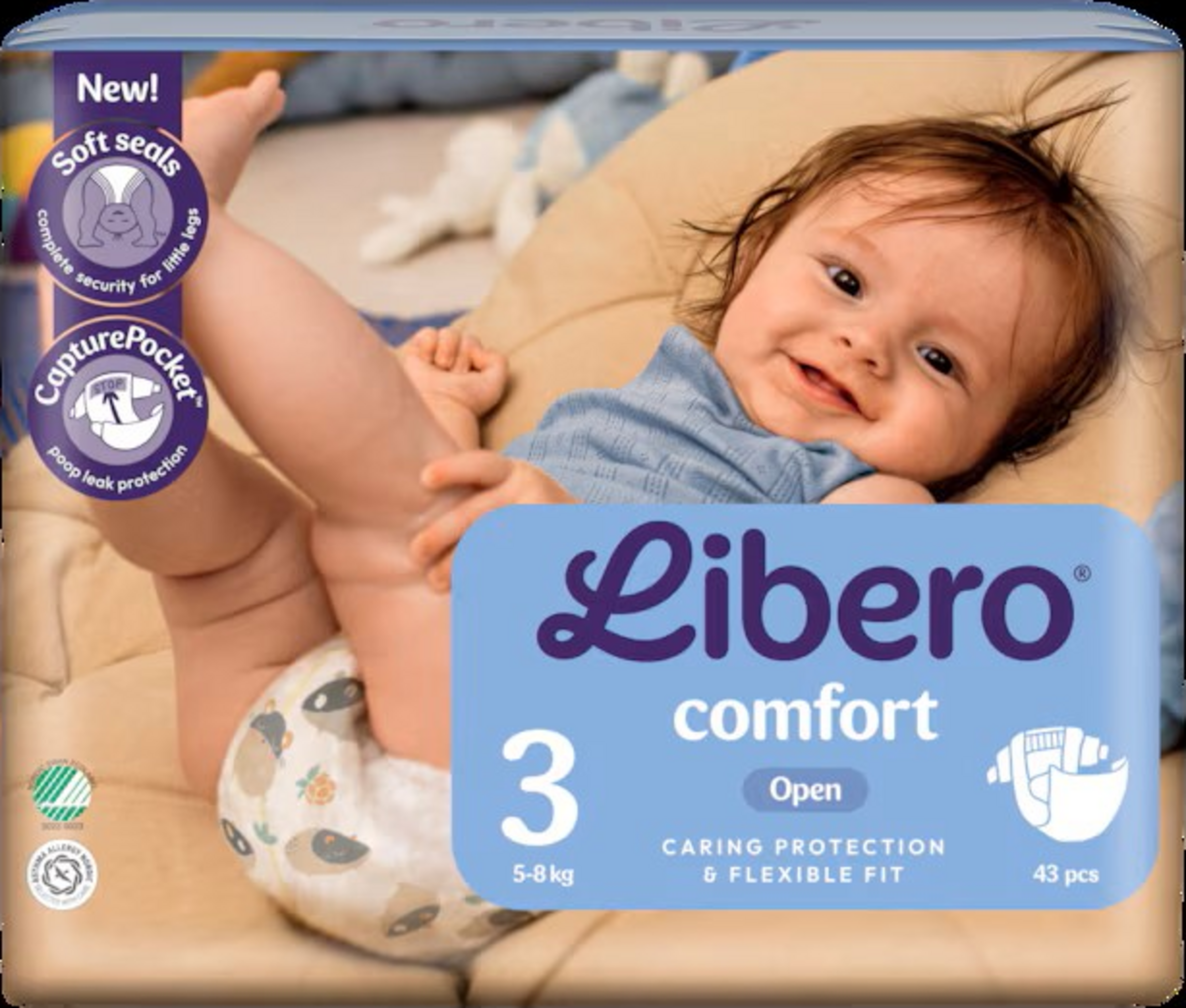 Libero Comfort åben ble str. 3, 43 stk., 5-8 kg