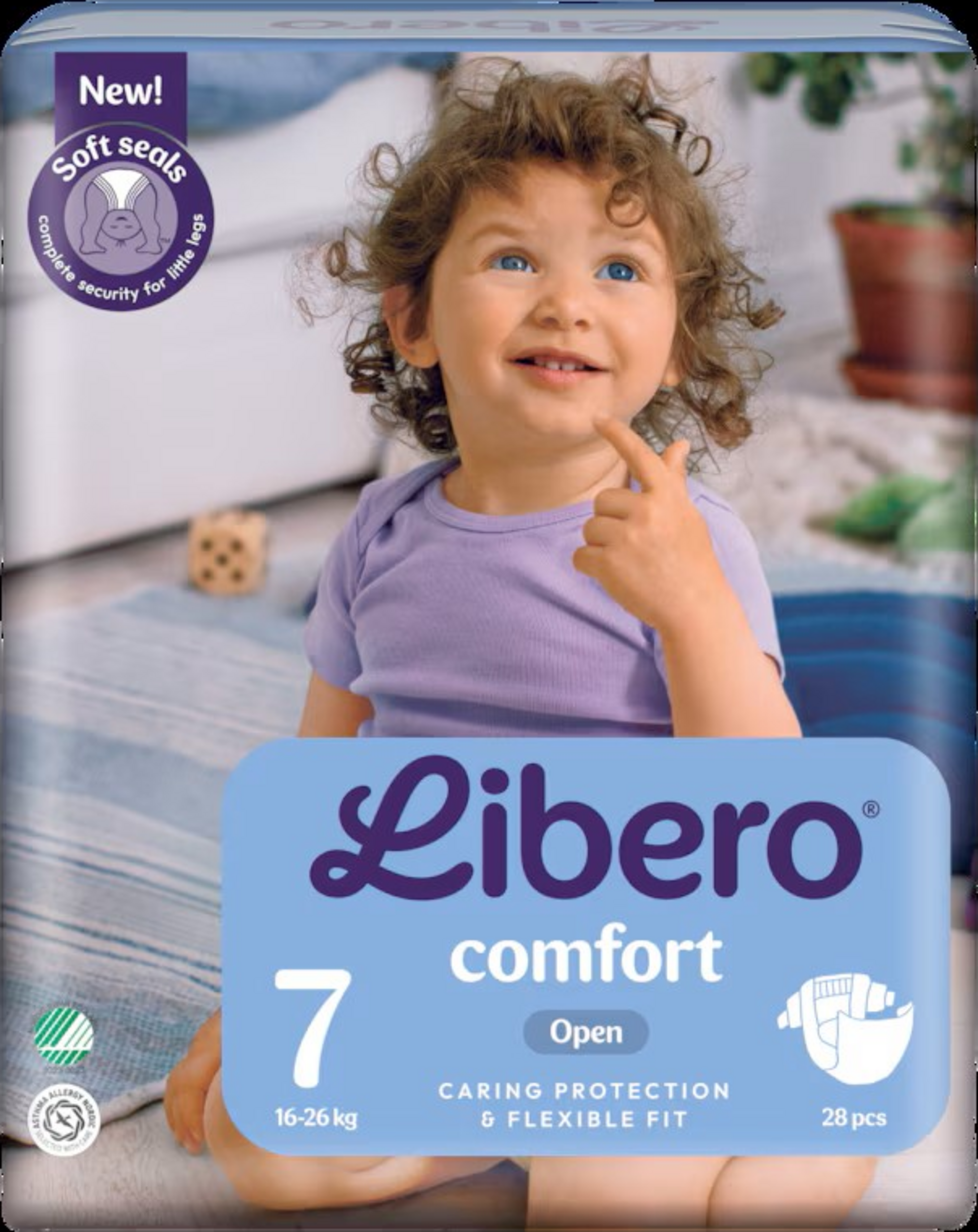 Libero Comfort åben ble str. 7, 28 stk., 16-26 kg