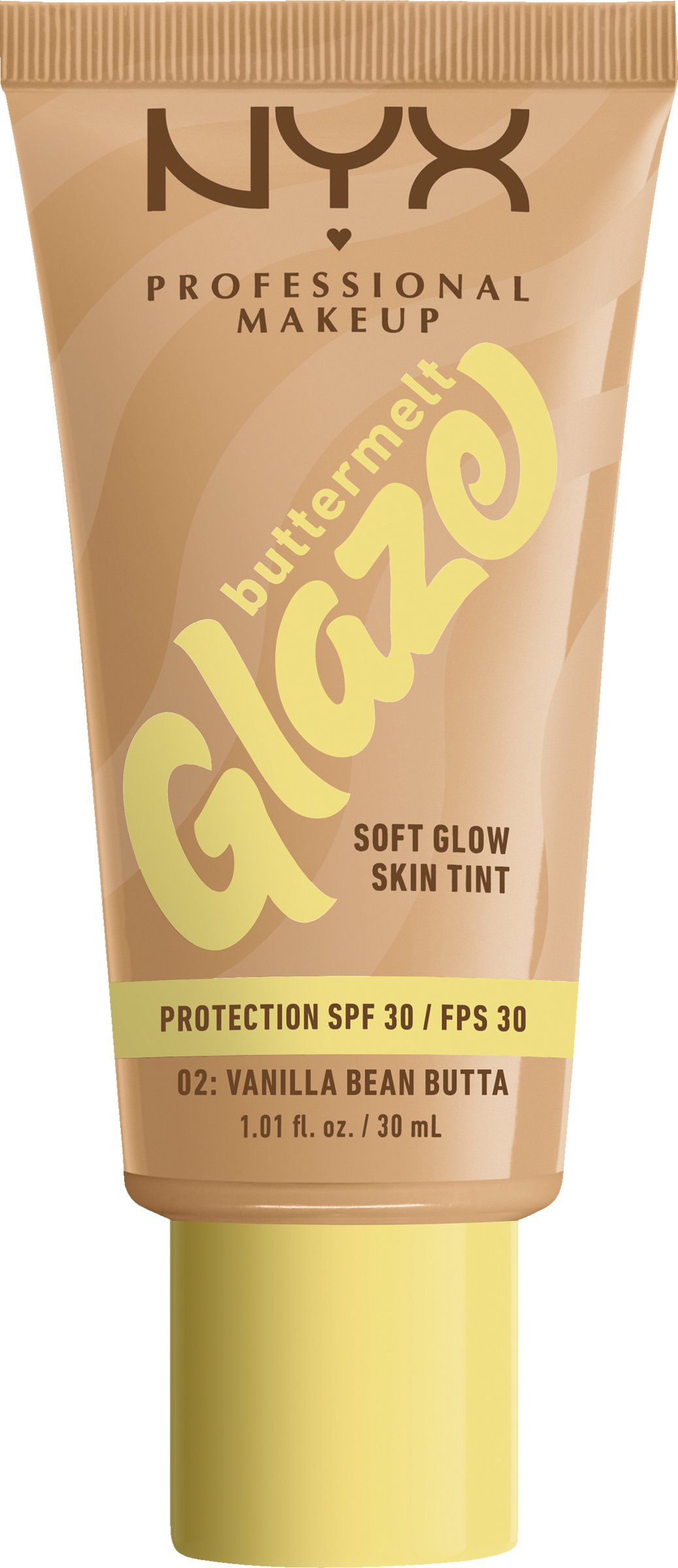 NYX Professional MakeUp Buttermelt Glaze Foundation 02 Vanilla Bean Butta solfaktor 30