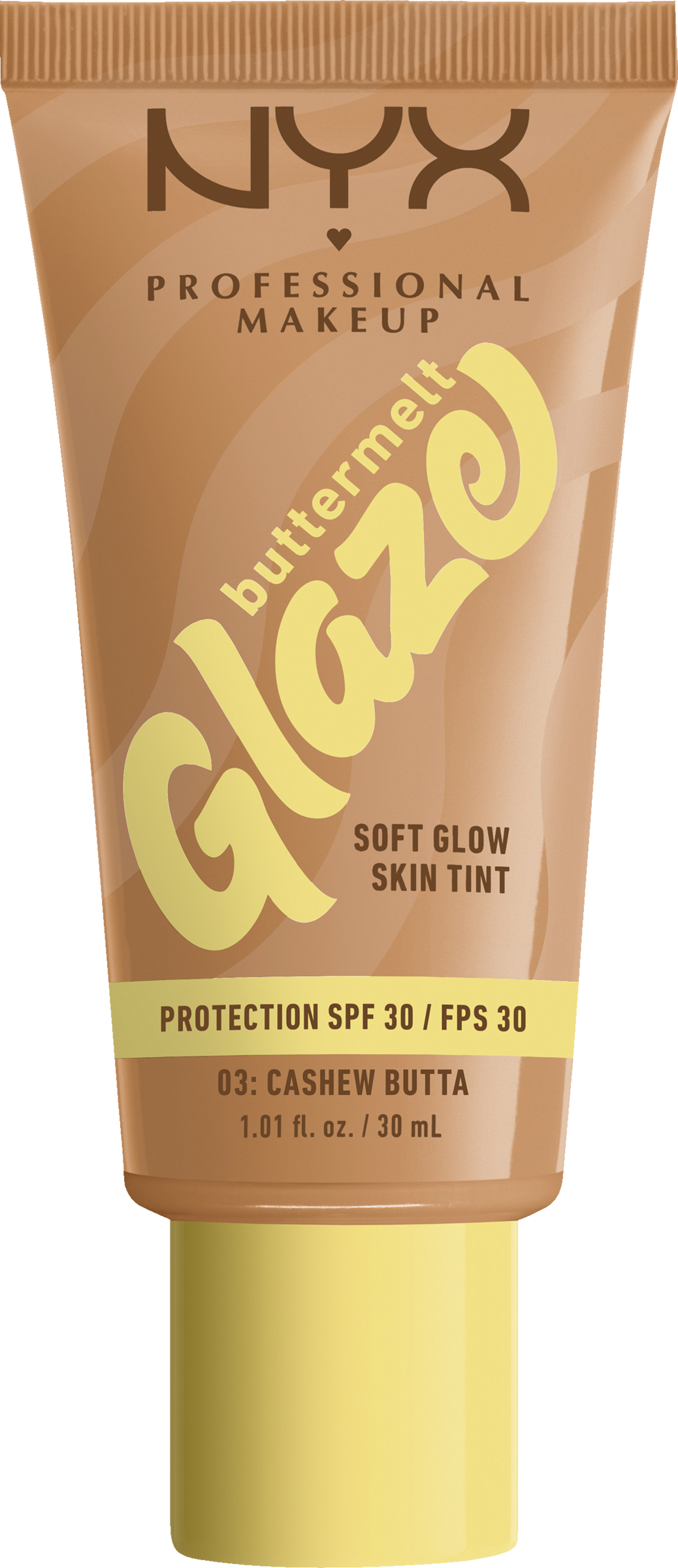 NYX Professional MakeUp Buttermelt Glaze Foundation 03 Cashew Butta solfaktor 30