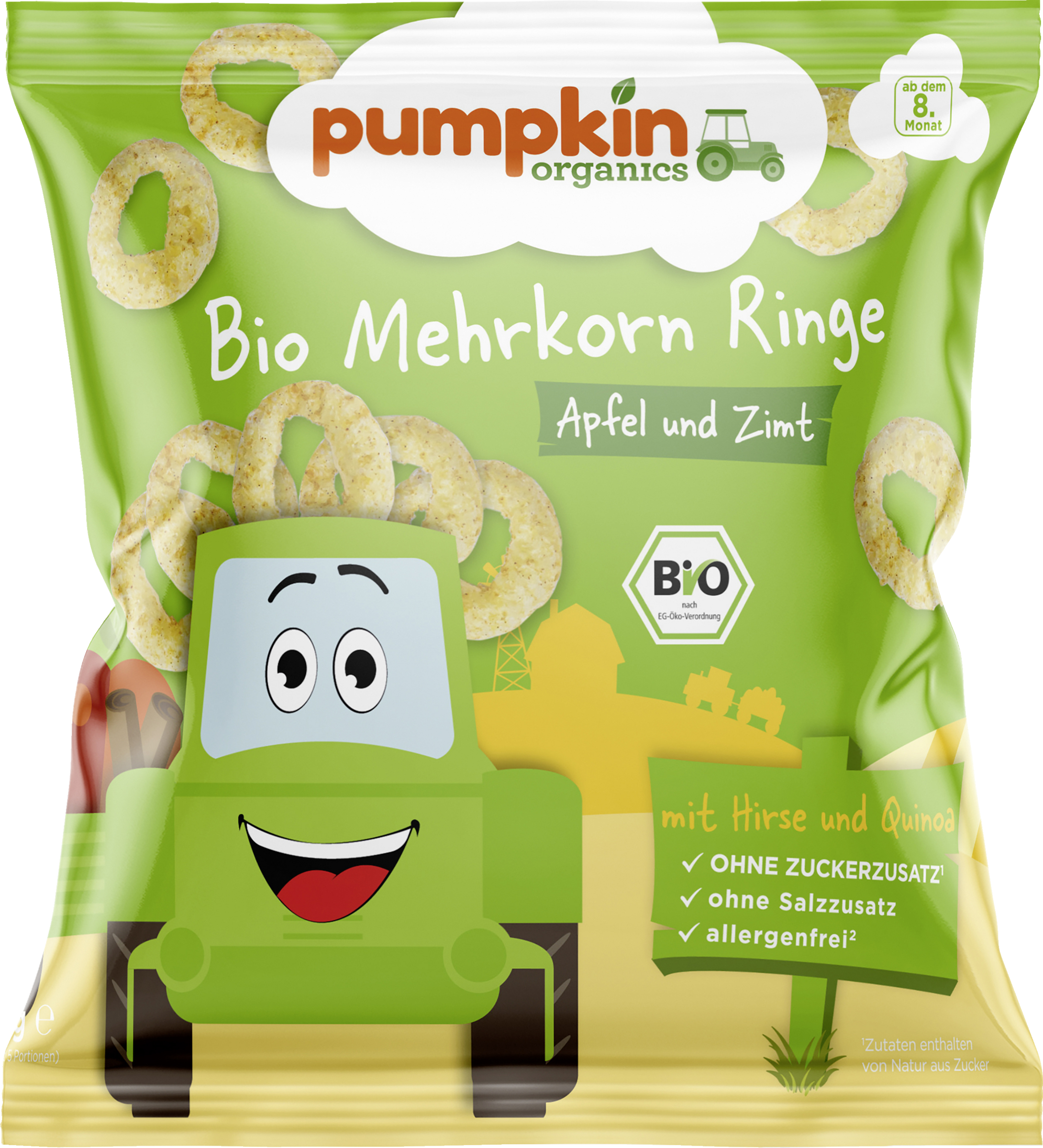 Pumpkin Organics Økologiske flerkornsringe med æble og kanel