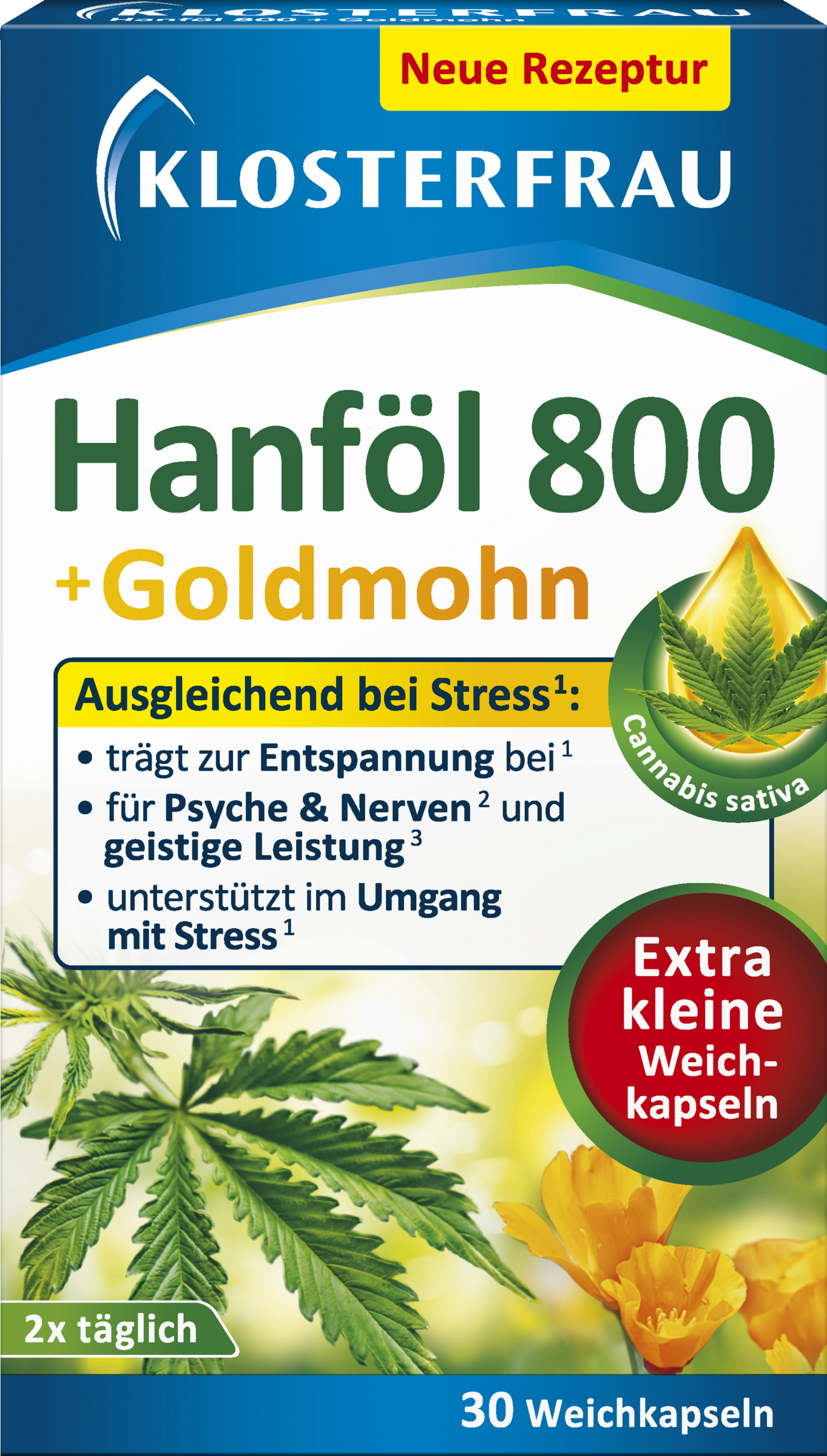 Klosterfrau Hampolie 800 + guldvalmue kapsler