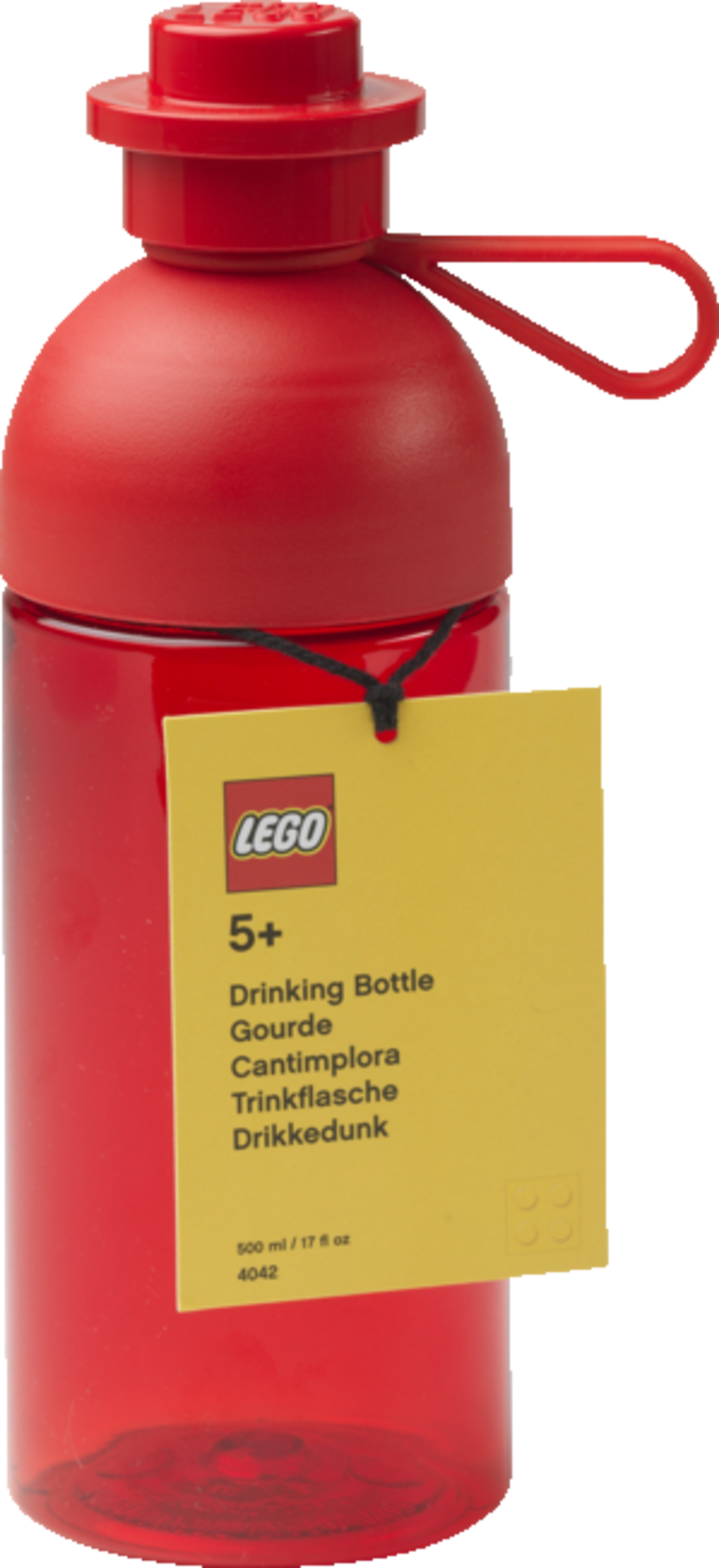 LEGO Drikkeflaske 0,5L Transparent rød
