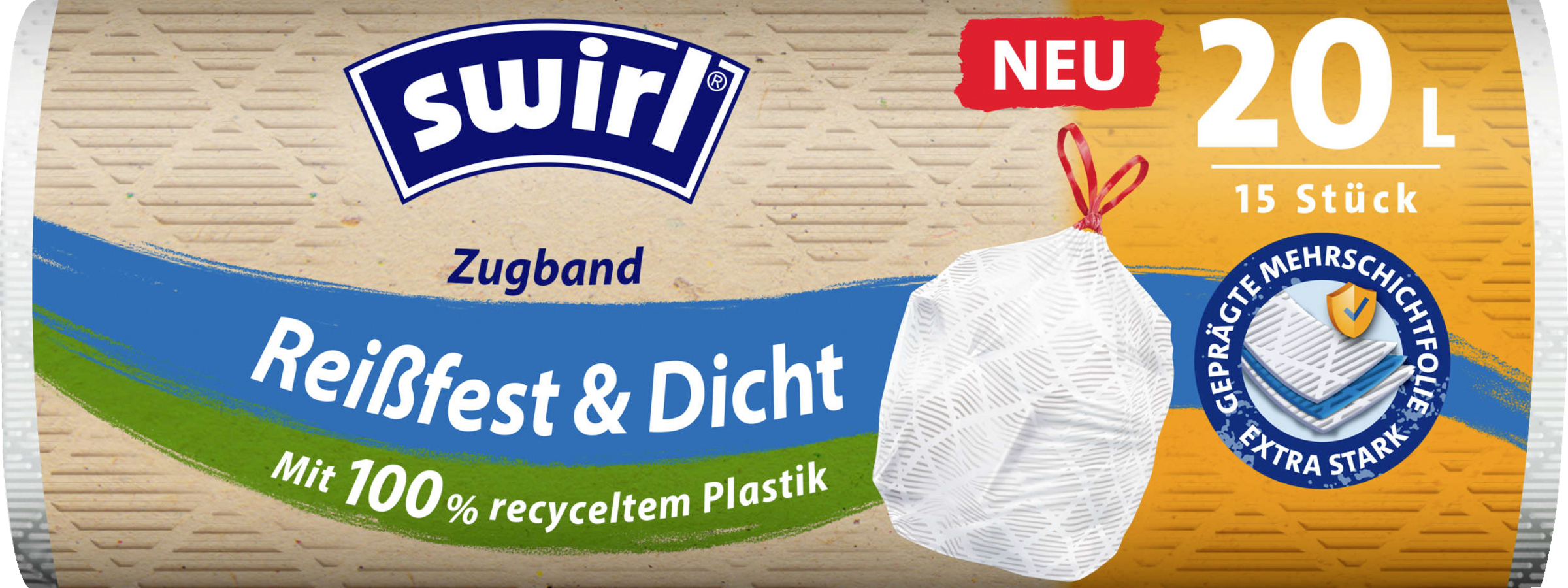 Swirl Affaldssække med bånd 20 l