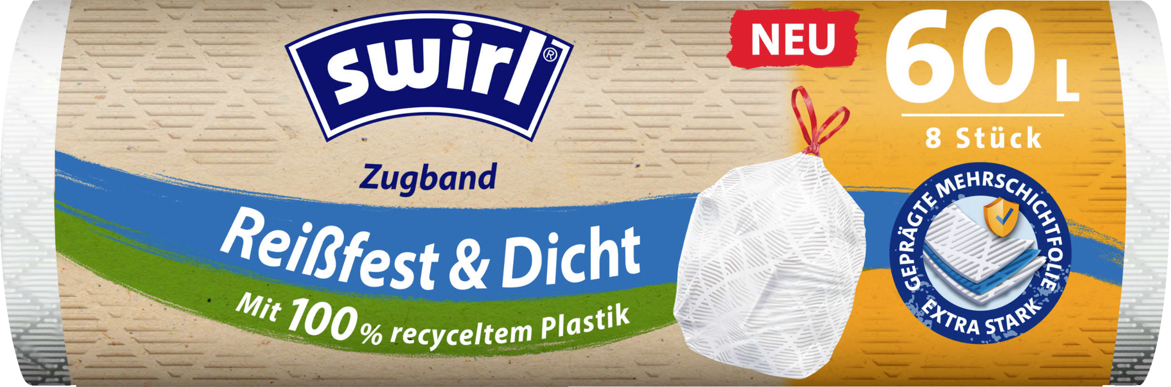 Swirl Affaldssække med bånd 60 l