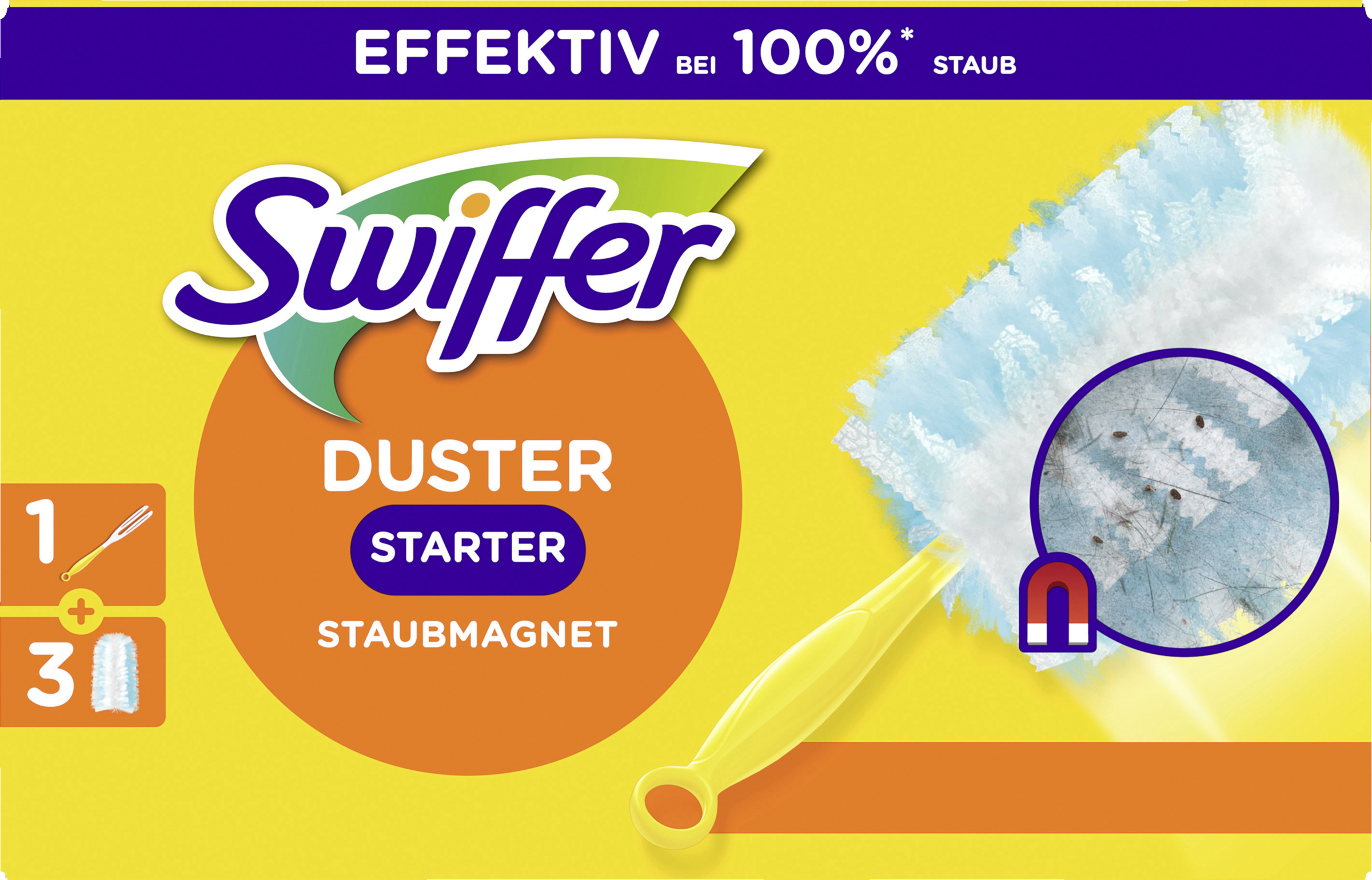 Swiffer Duster støvmagnetsæt (håndtag + 3 klude)