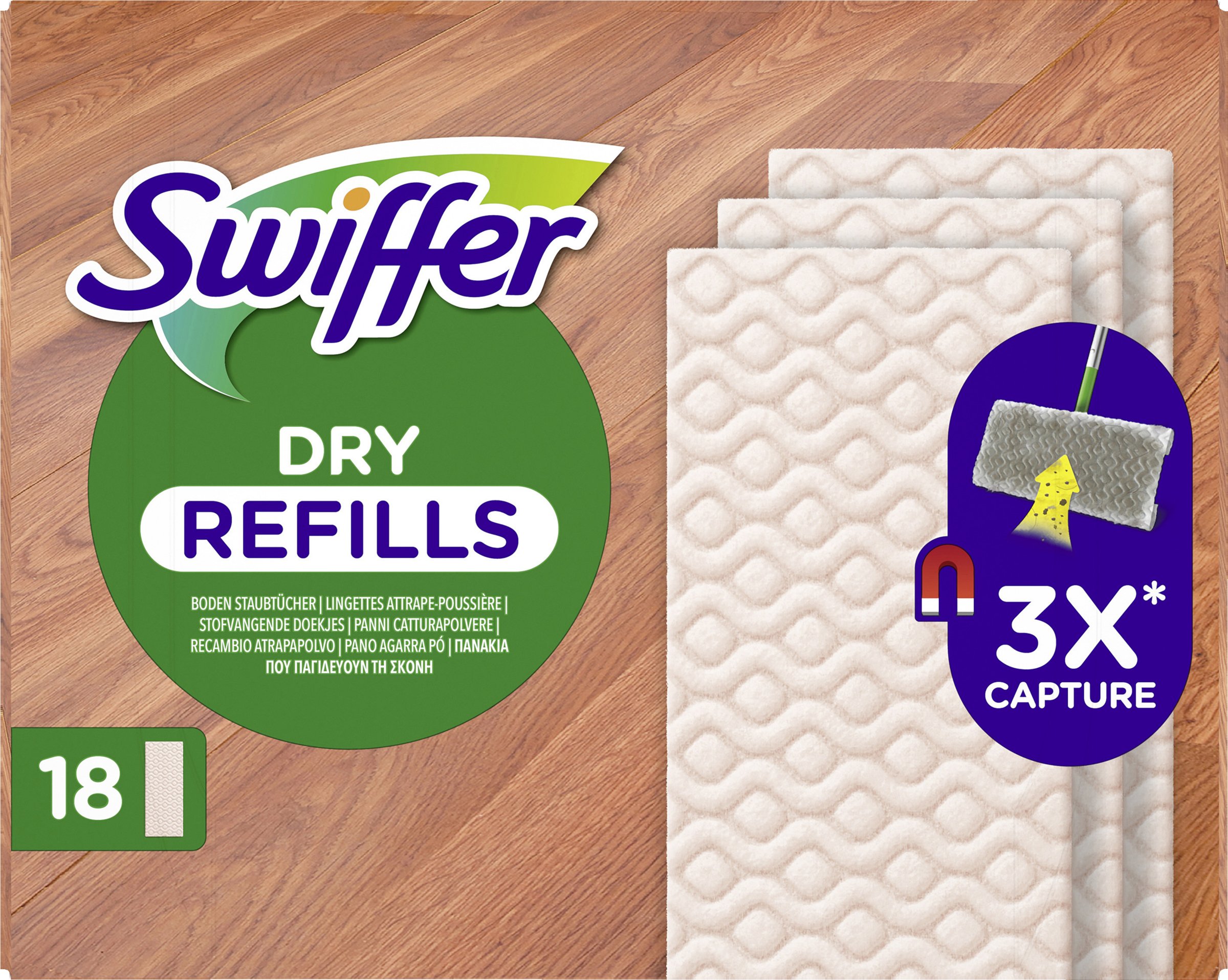 Swiffer Dry tørservietter refill til træ og parketgulv