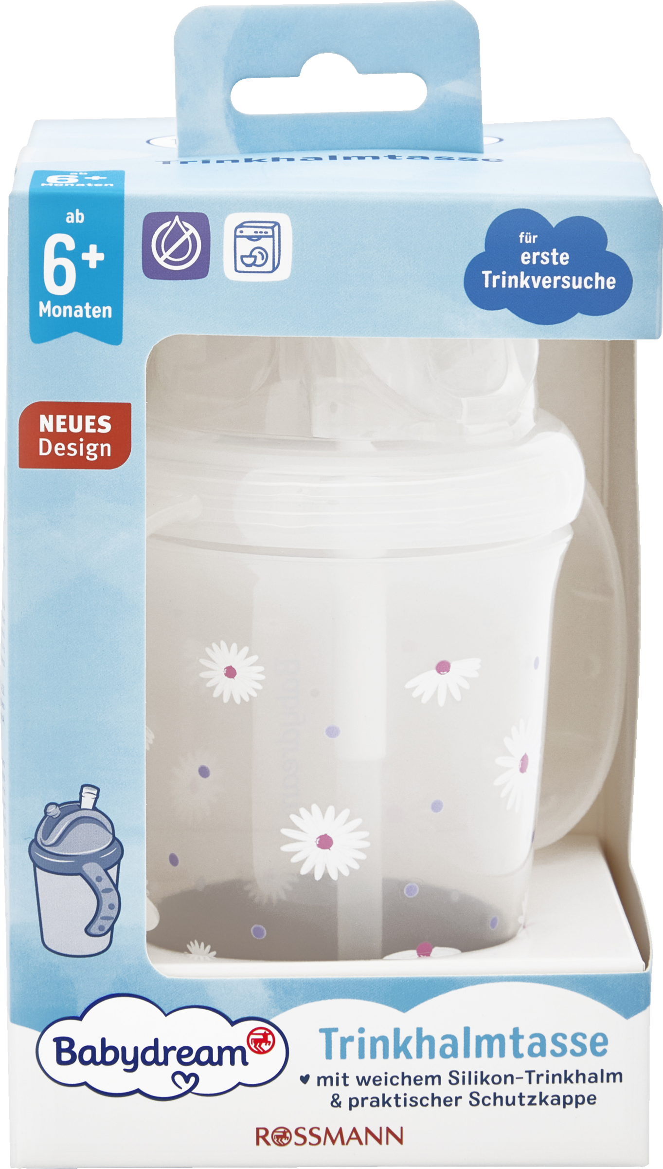Babydream Sugerørsflaske 240 ml/fra 6 måneder/blomster