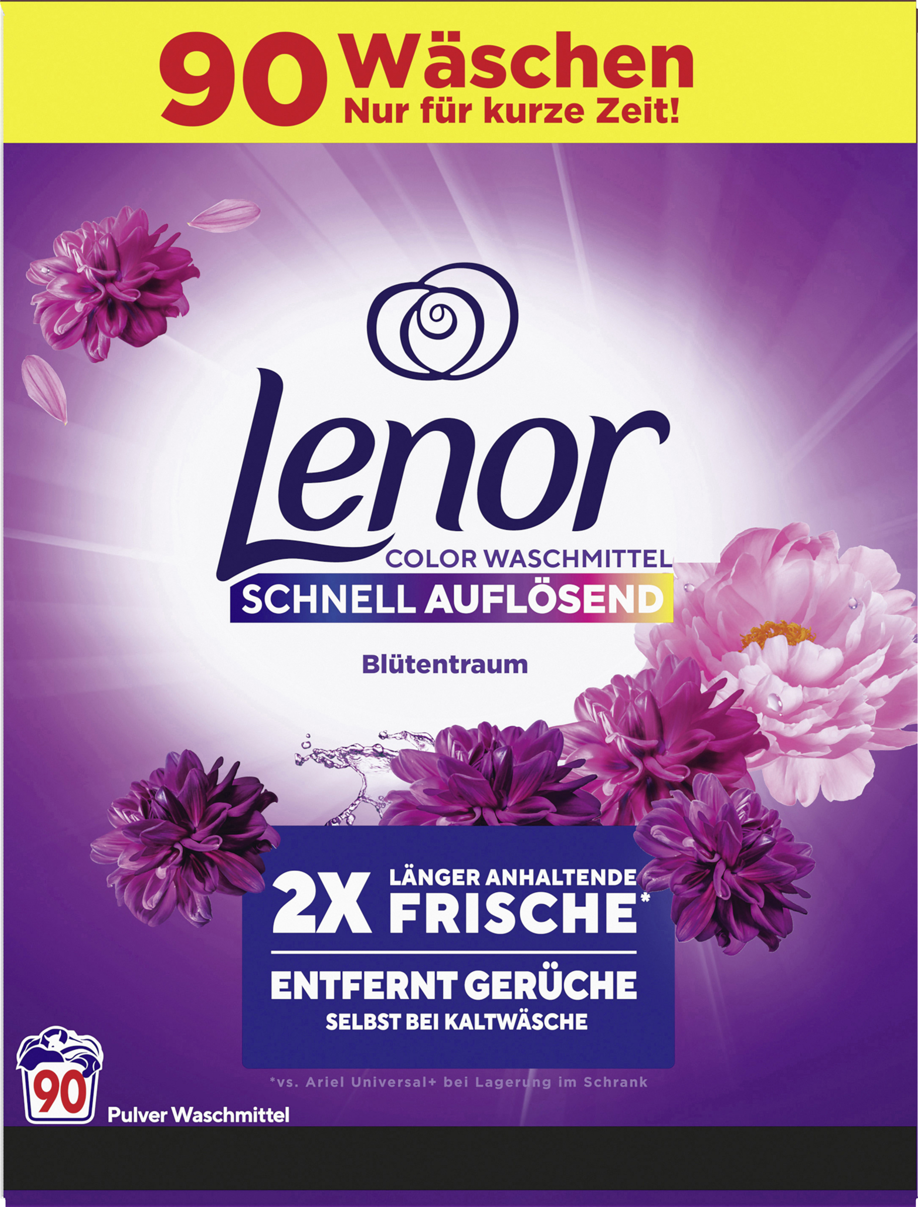 Lenor Vaskepulver til kulørt med blosmterduft 90 vaske