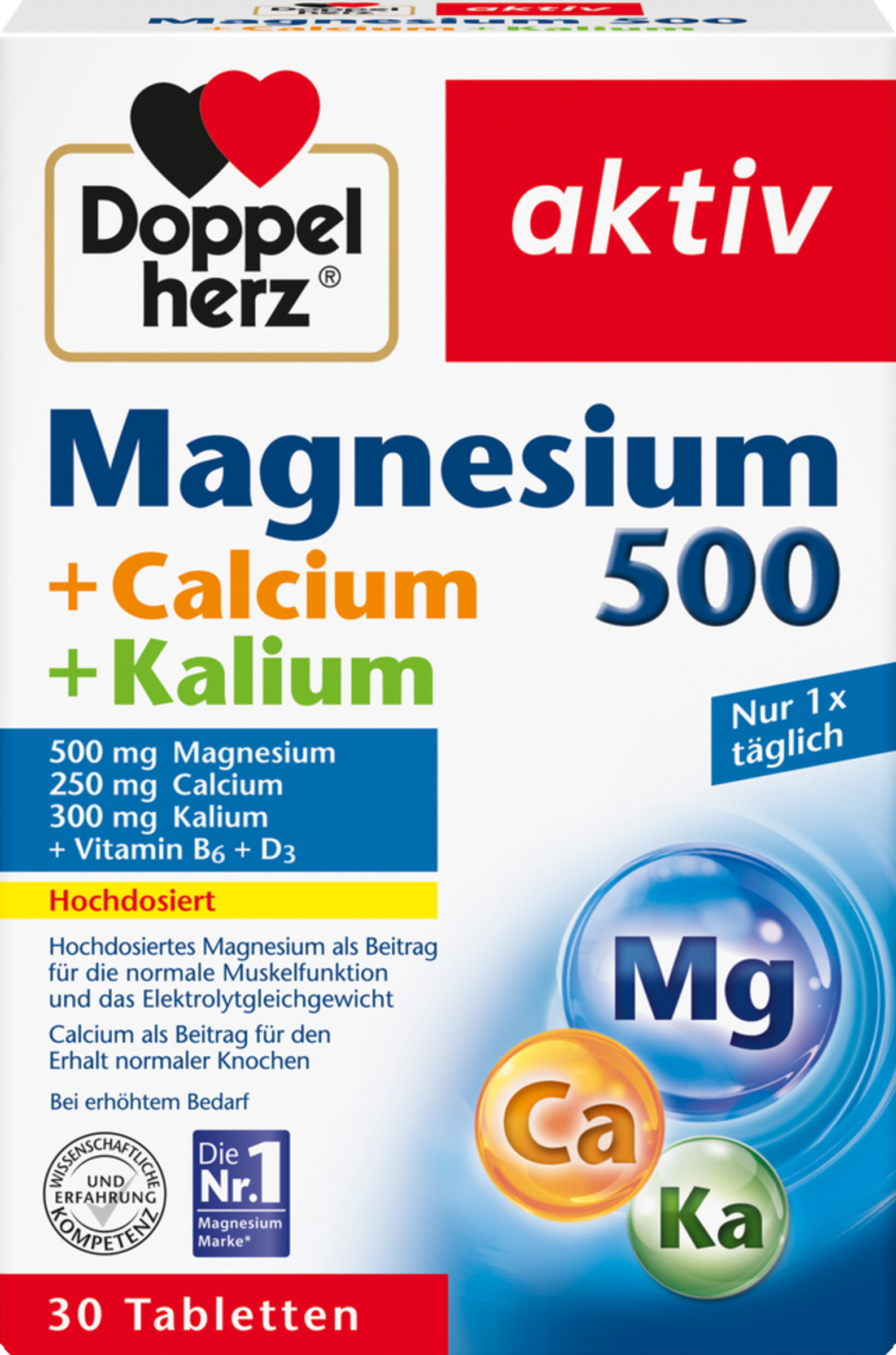 Doppelherz aktiv Magnesium 500 + calcium + kalium tabletter