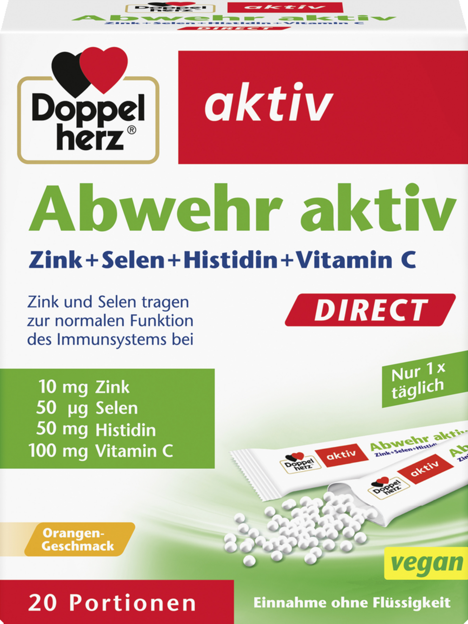 Doppelherz Aktiv Direct Abwehr aktiv Zink + Selen + Histidin + Vitamin C