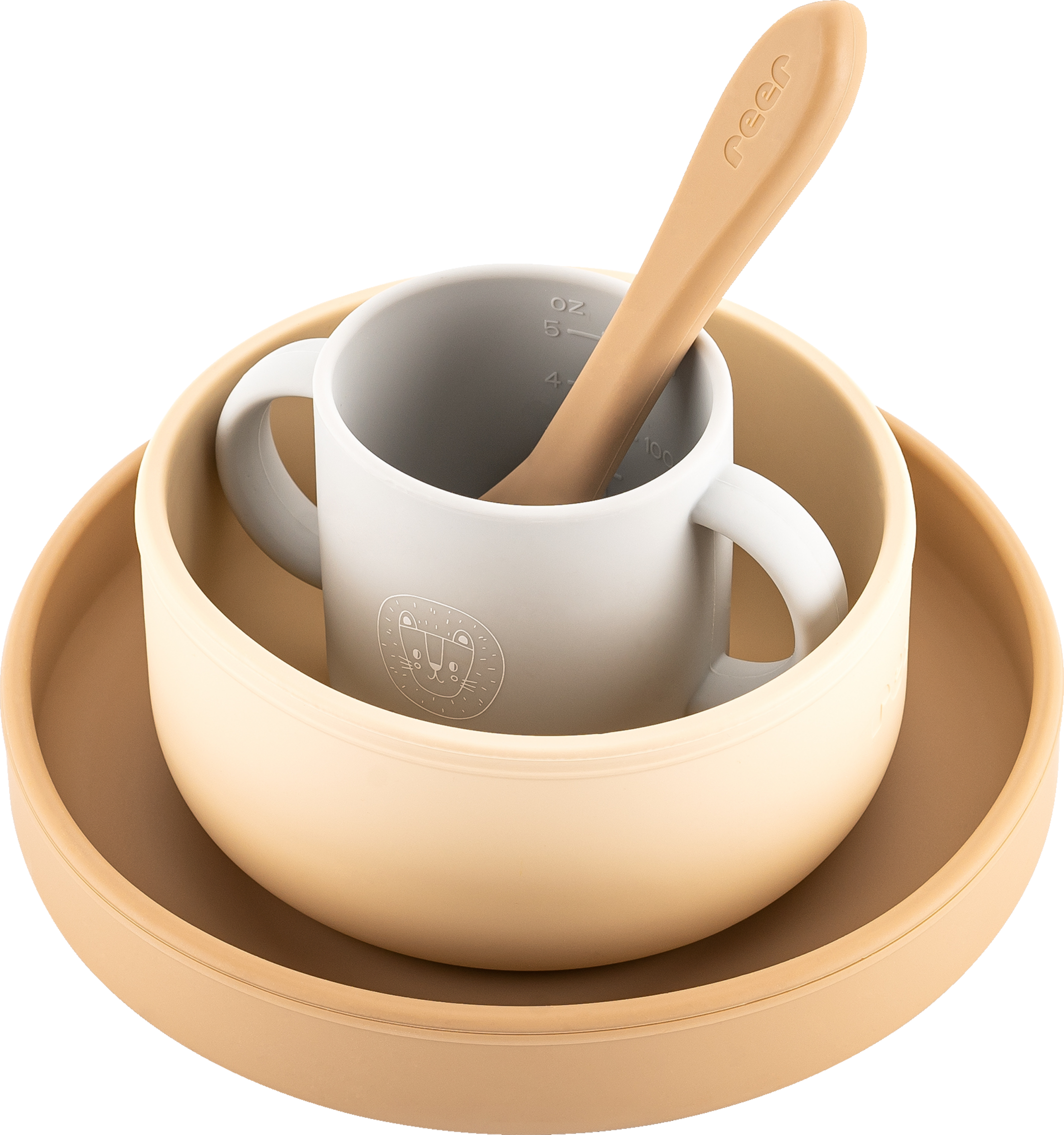 reer Servicesæt i silikone, 4 dele, beige