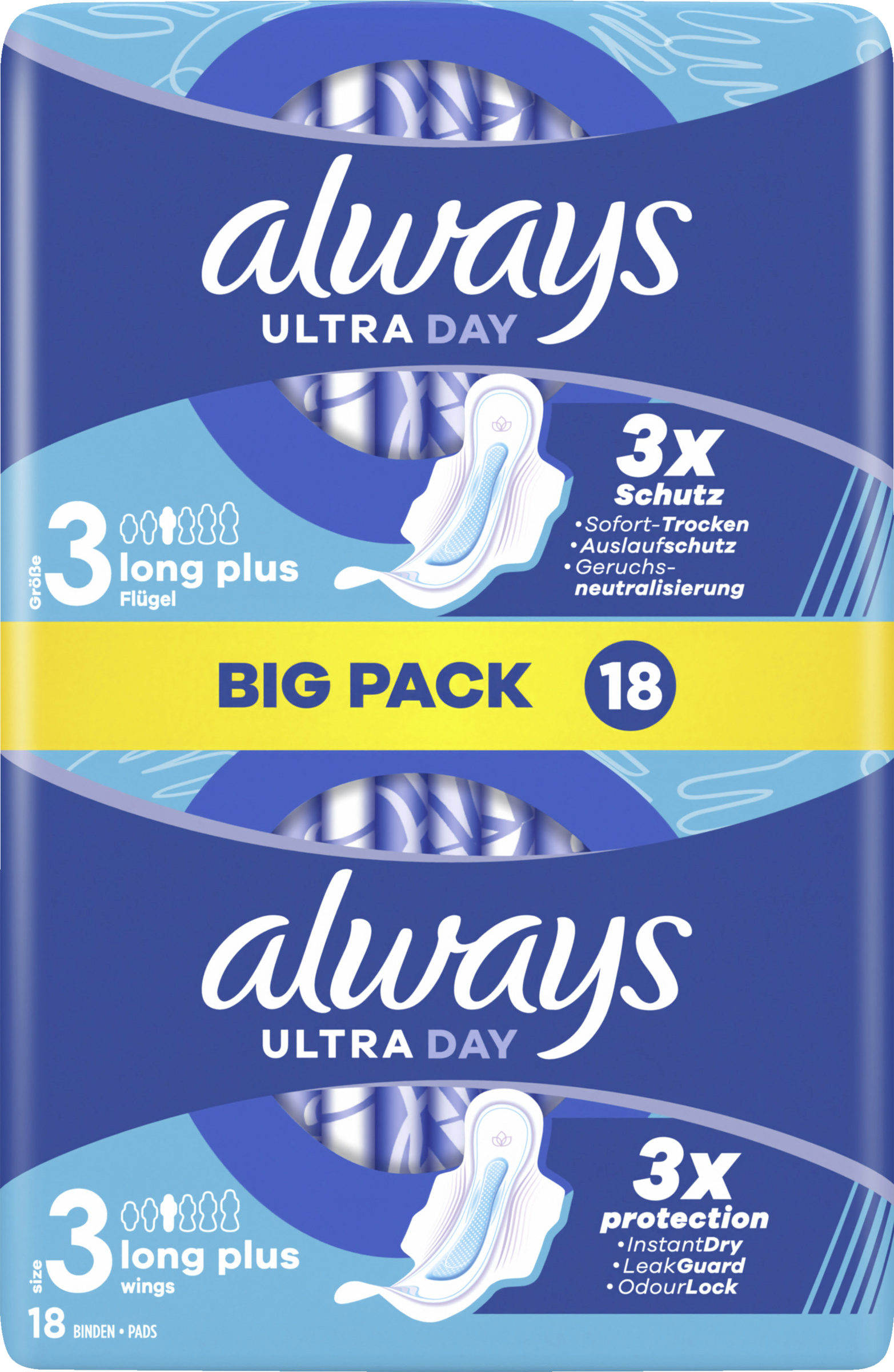 Always Ultra Day bind Long Plus med vinger BigPack