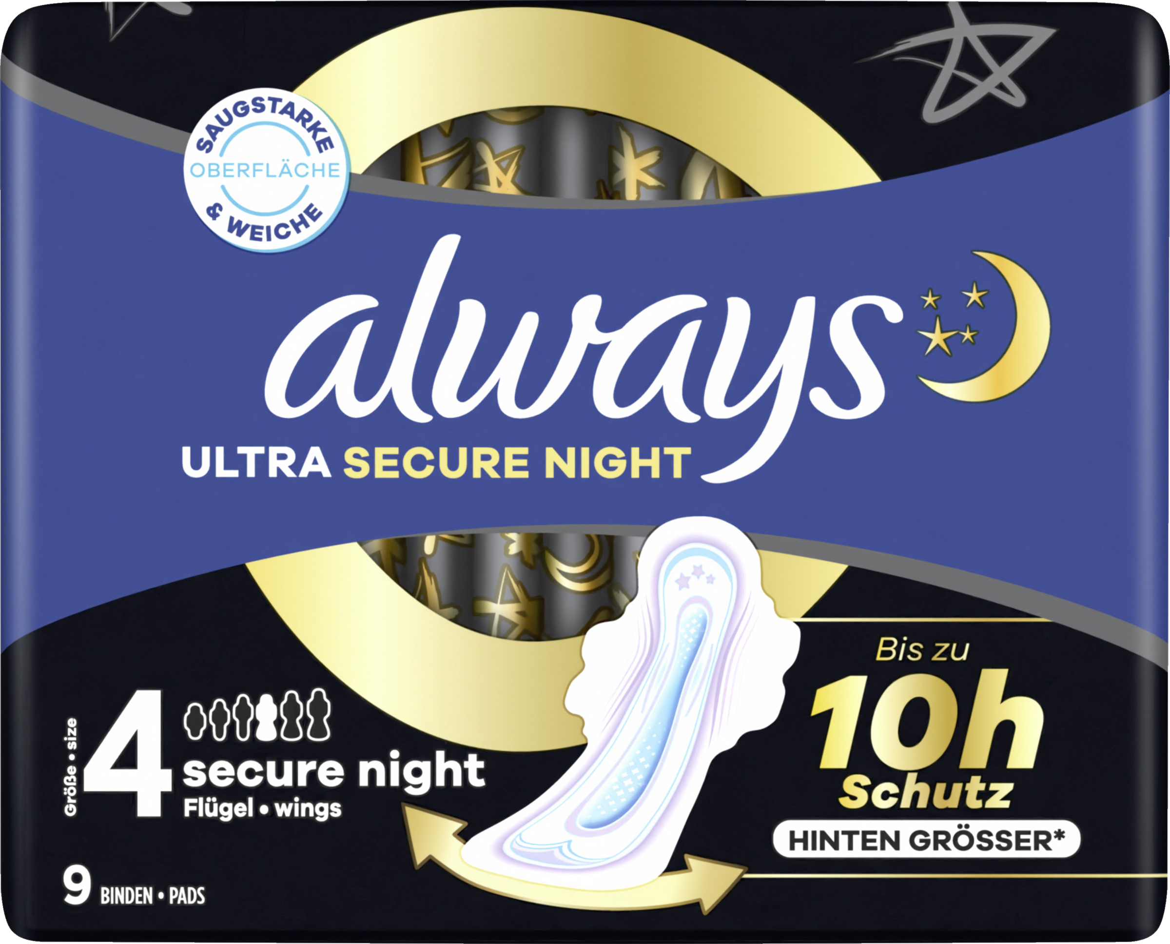Always Ultra Secure Night bind med vinger
