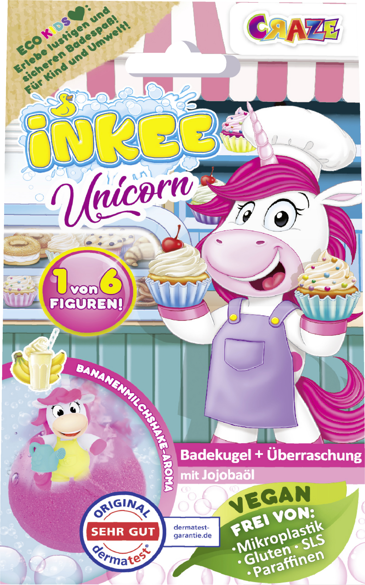 CRAZE Badebombe med overraskende enhjørning-figur