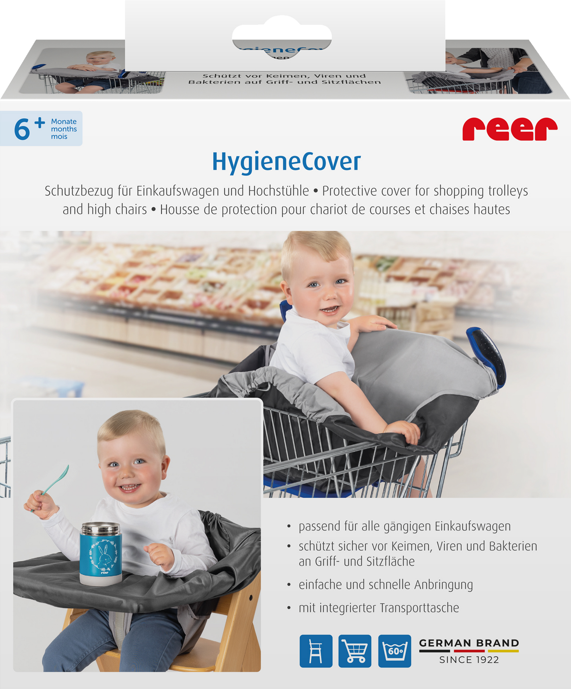 reer rPET HygieneCover beskyttelsesovertræk til indkøbsvogne og høje stole