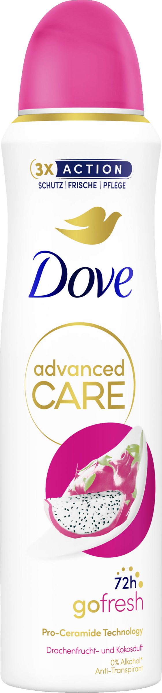Dove Advanced Care Anti-Transpirant Spray Go Fresh med duft af dragefrugt og kokos