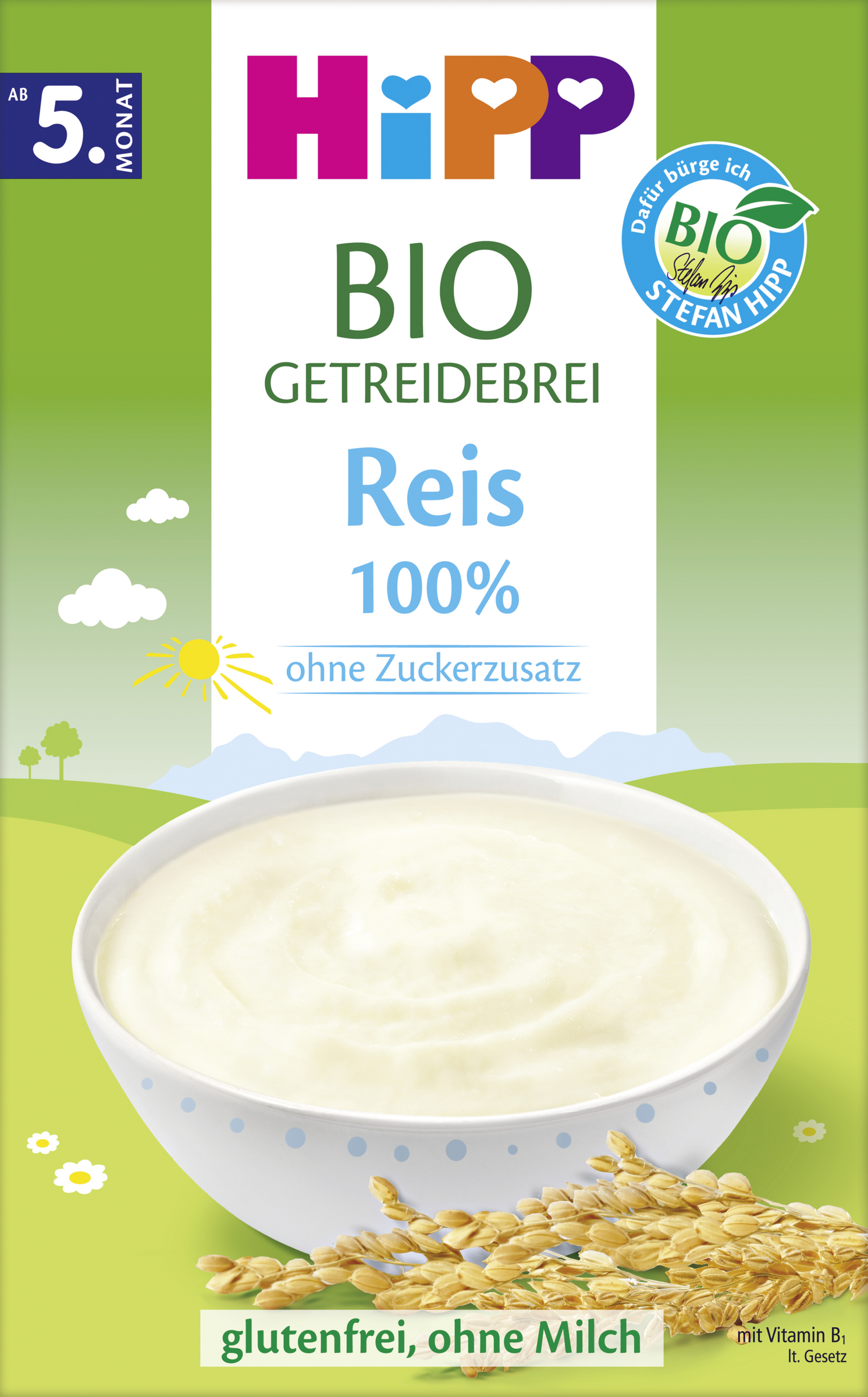 HiPP Økologisk korngrød med ris 100 %, fra 5. måned