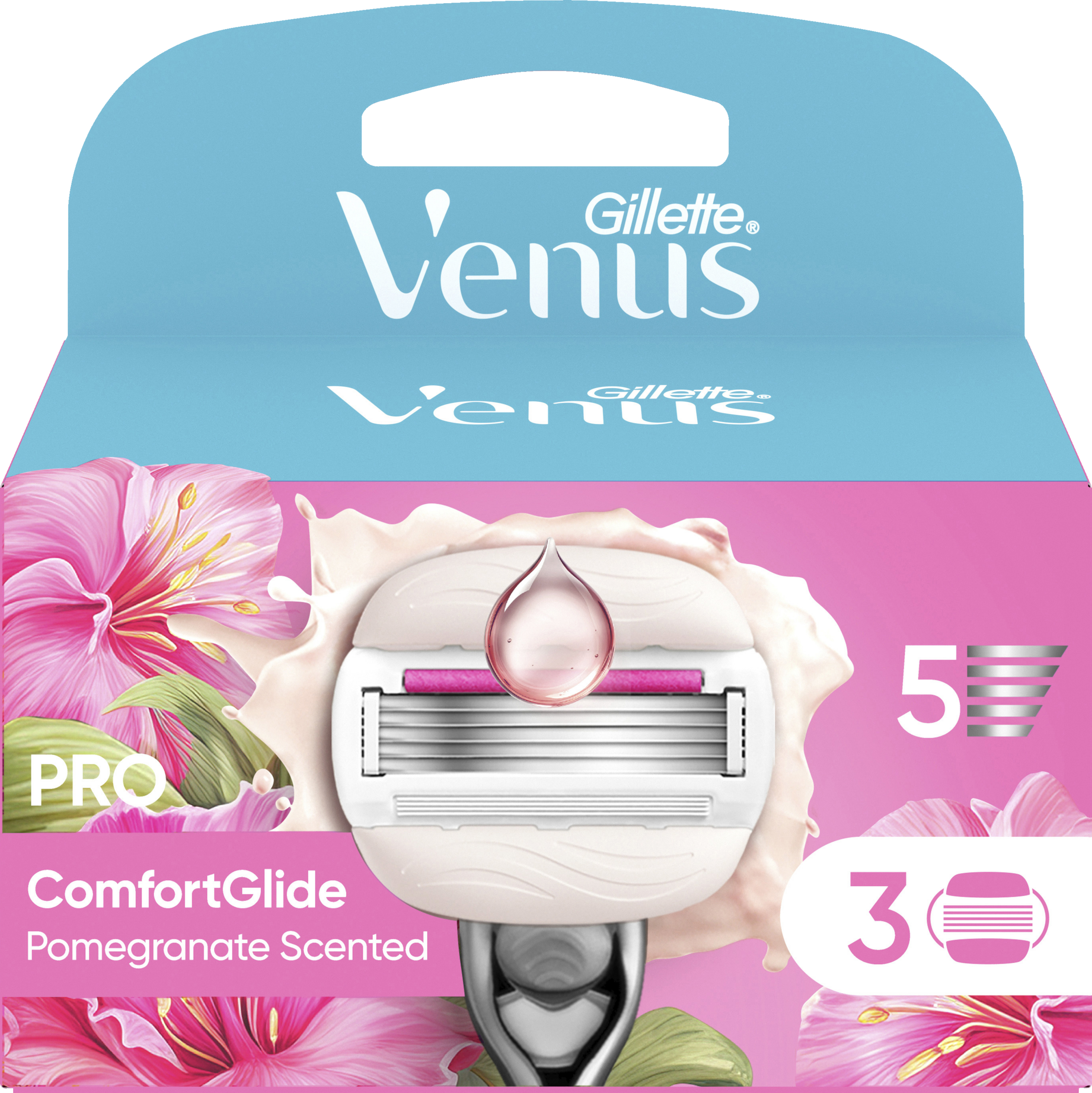 Gillette Venus Pro ComfortGlide barberblade med duft af granatæble