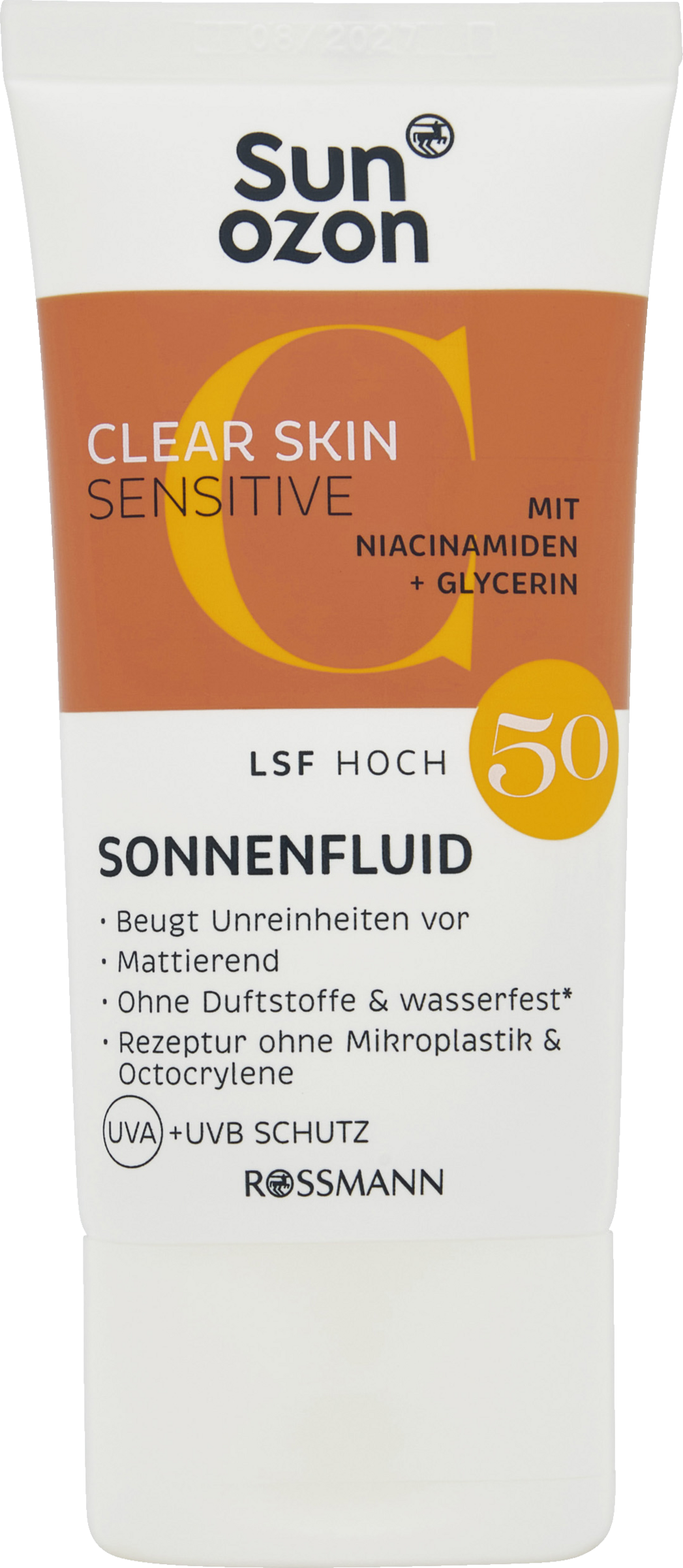 sunozon Clear Skin Sensitive flydende solcreme solfaktor 50