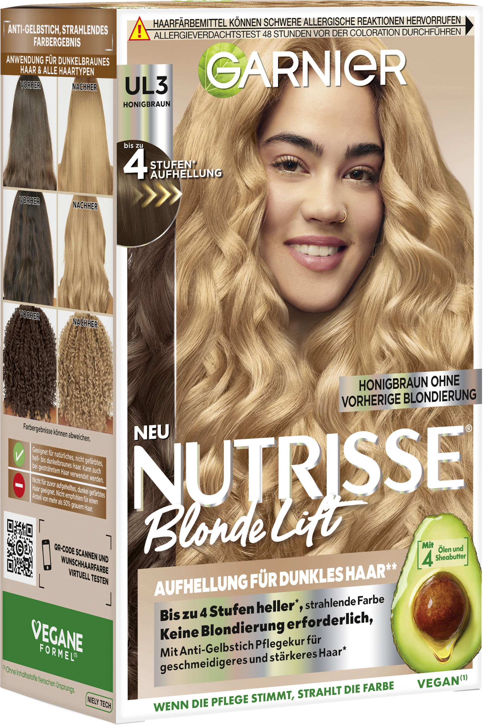 Garnier Nutrisse Blonde Lift Honey Brown - Lysning til mørkt hår UL3
