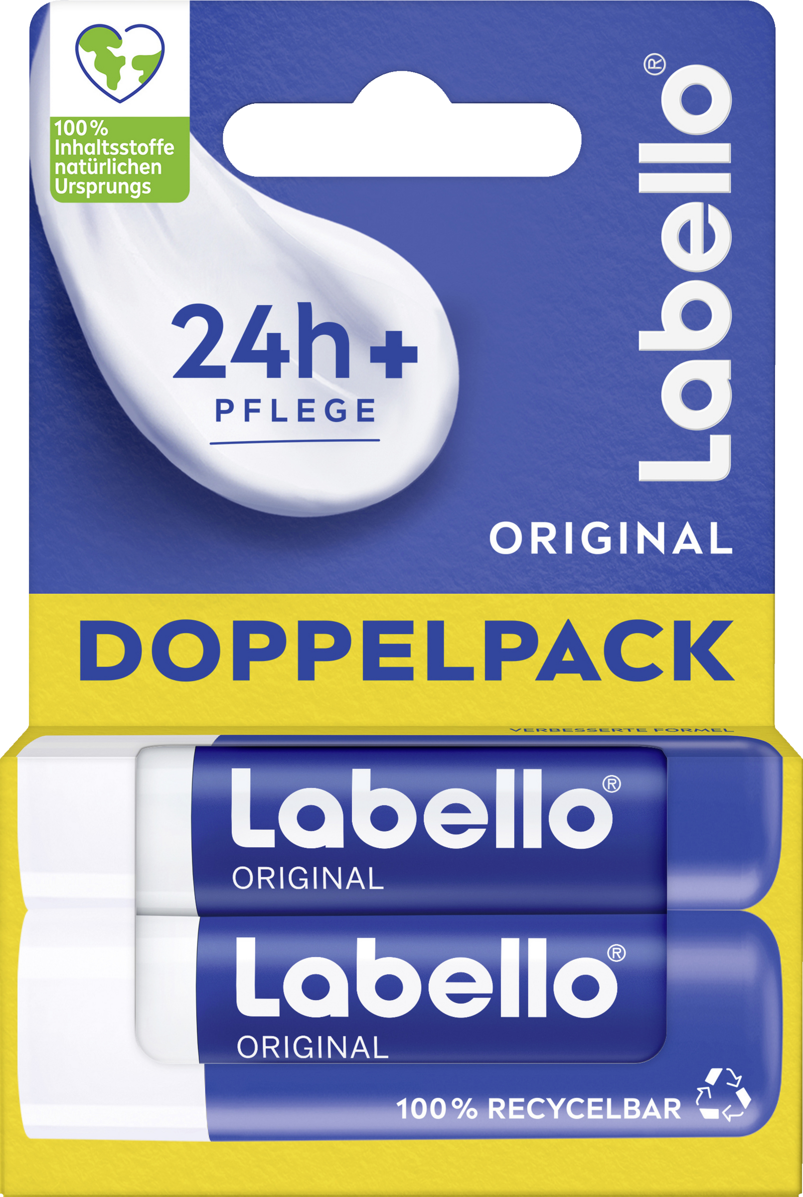 Labello Læbeplejestift, original, duopakke
