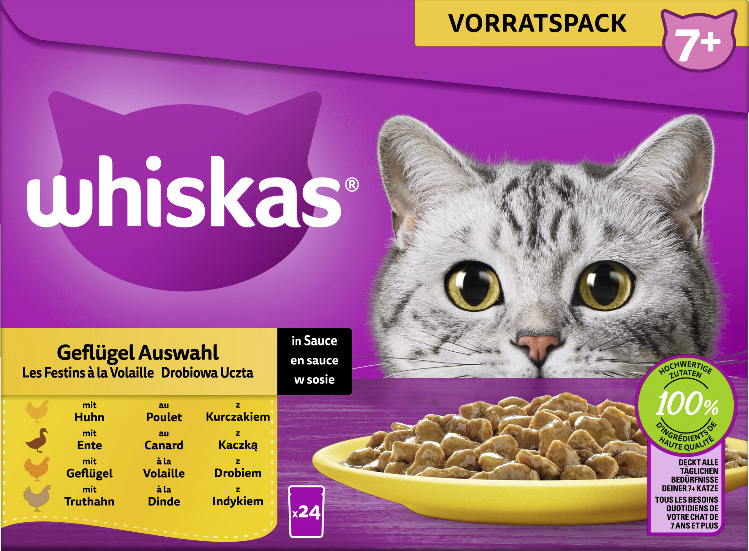 Whiskas Multipack 7 portionspose udvalg af fjerkræ i sauce