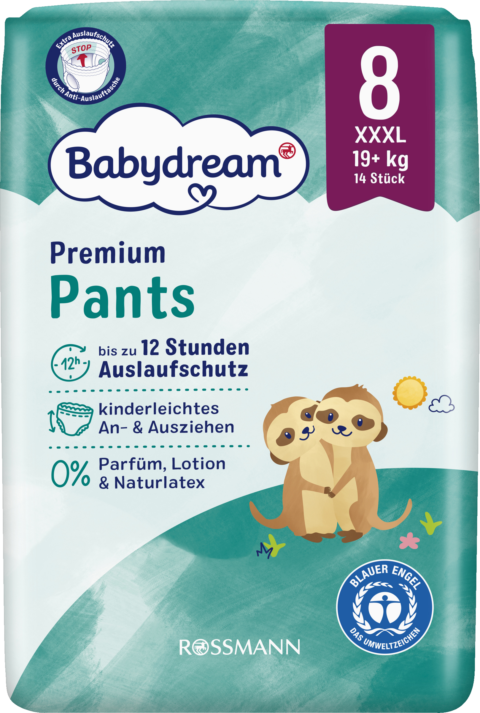 Babydream Premium Pants str. 8 XXXL, 14 stk., 19+ kg