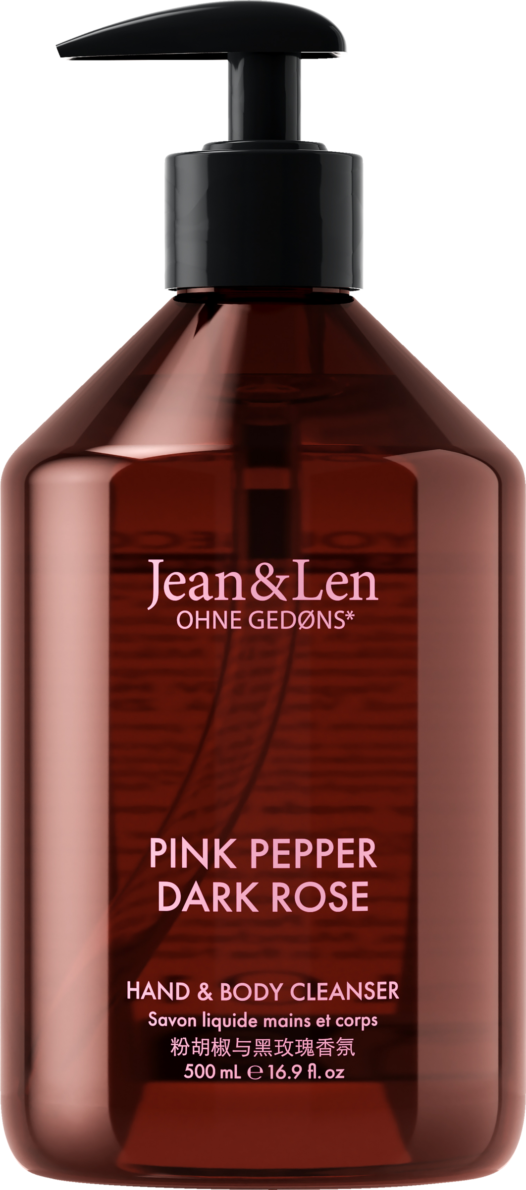 Jean&Len Hånd- og kropsrens Pink Pepper & Dark Rose