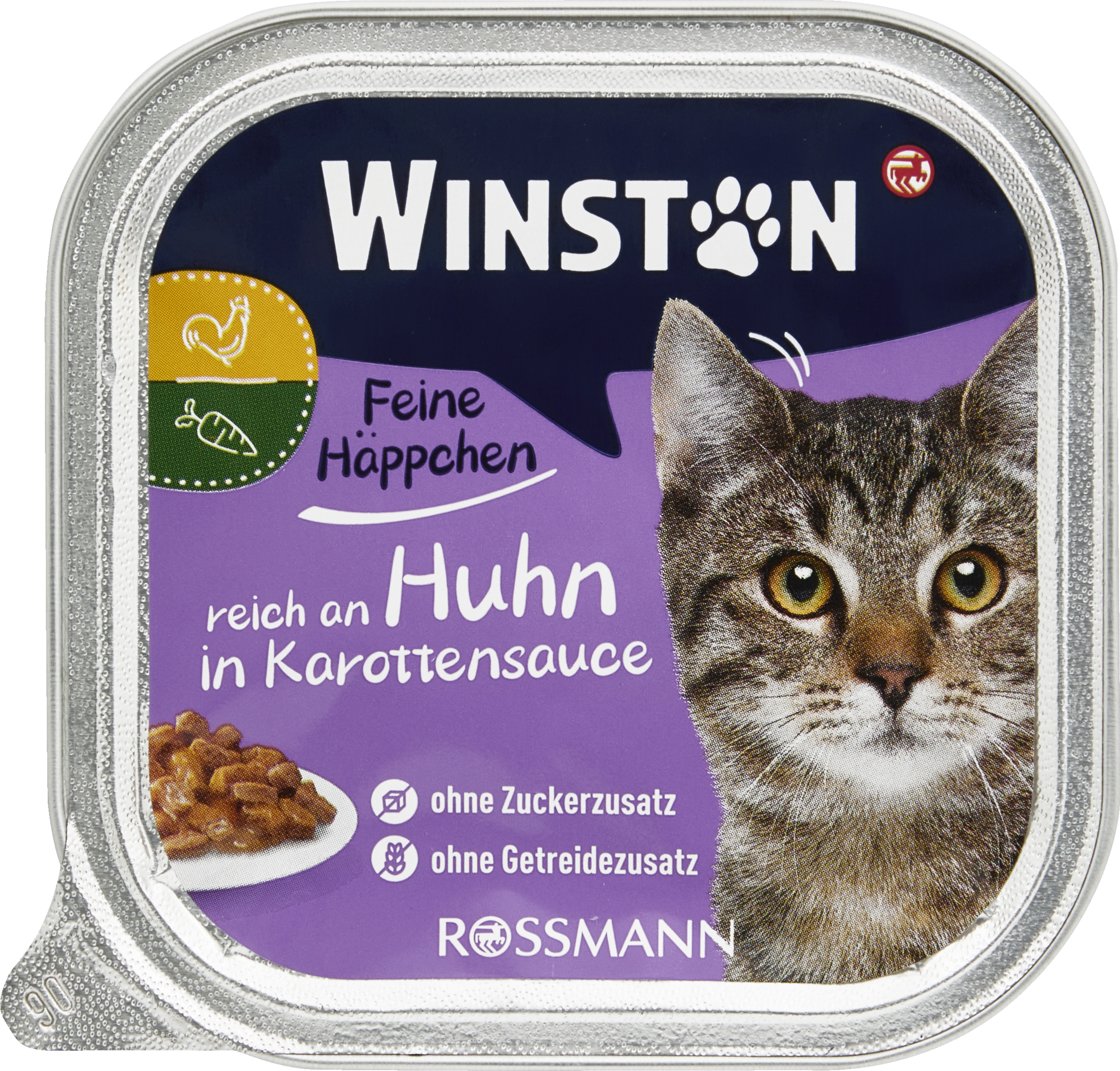 Winston Fine snacks med kylling i gulerodssauce