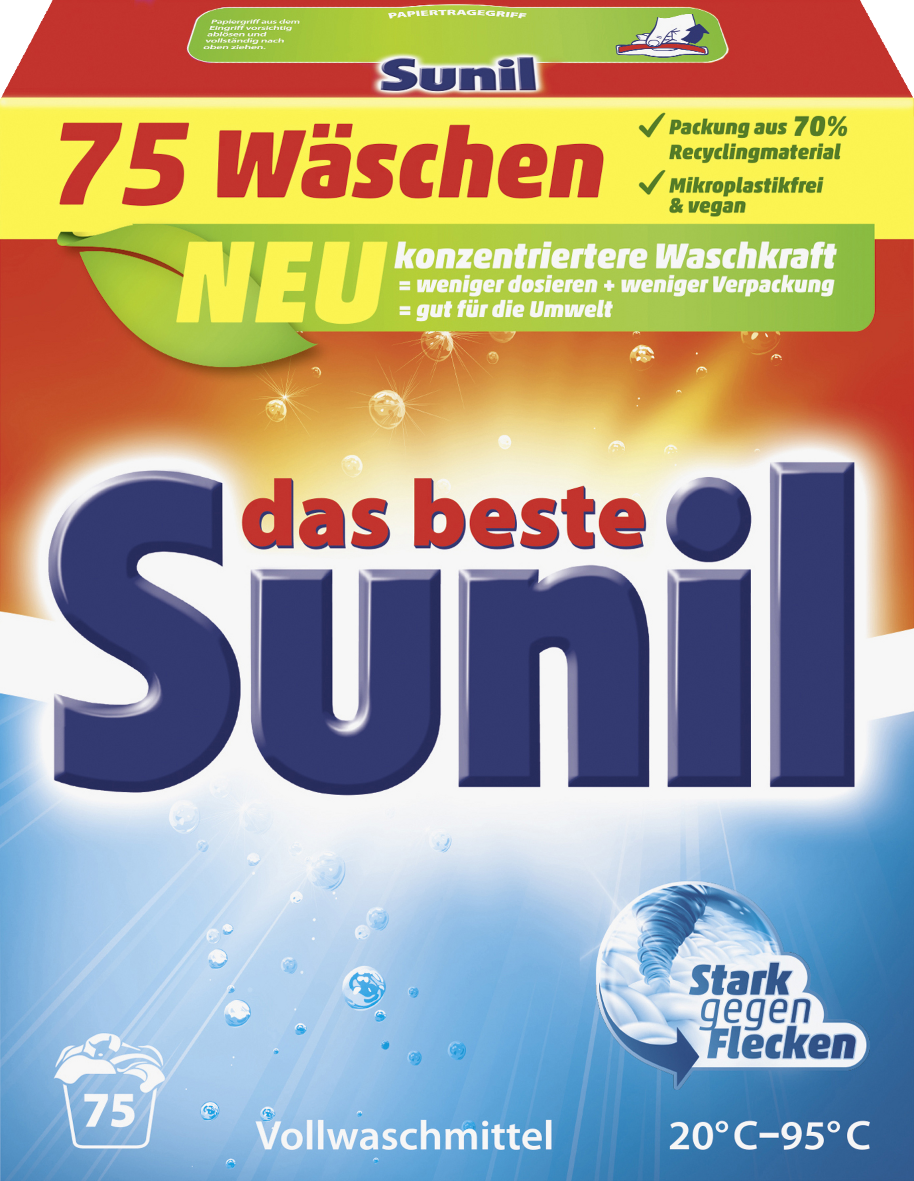 Sunil aktiv vaskepulver 75 vaske