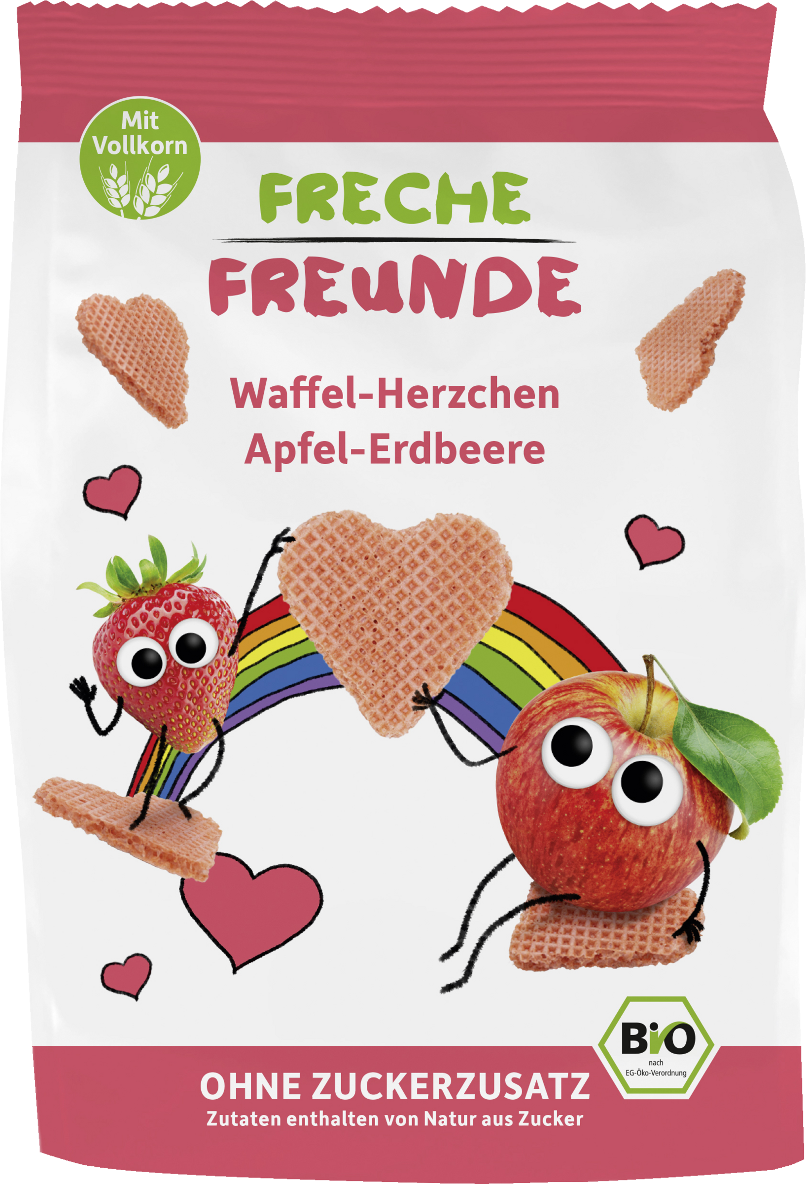 Freche Freunde Bio vaffelhjerter med æble-jordbær